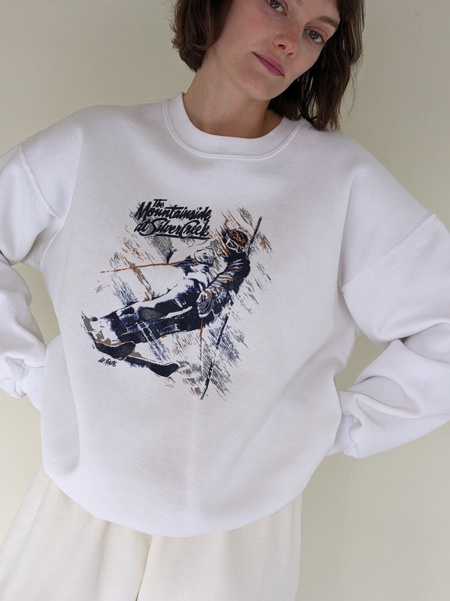 Vintage "Mountainside" Skier Printed Sweatshirt