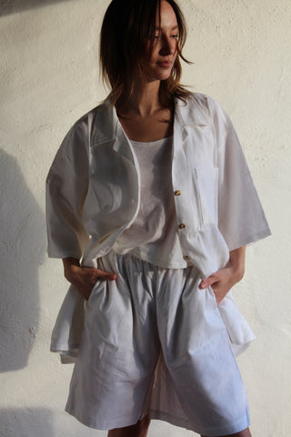 Na Nin Larry Linen Cotton Shorts / Available in Cornflower and White