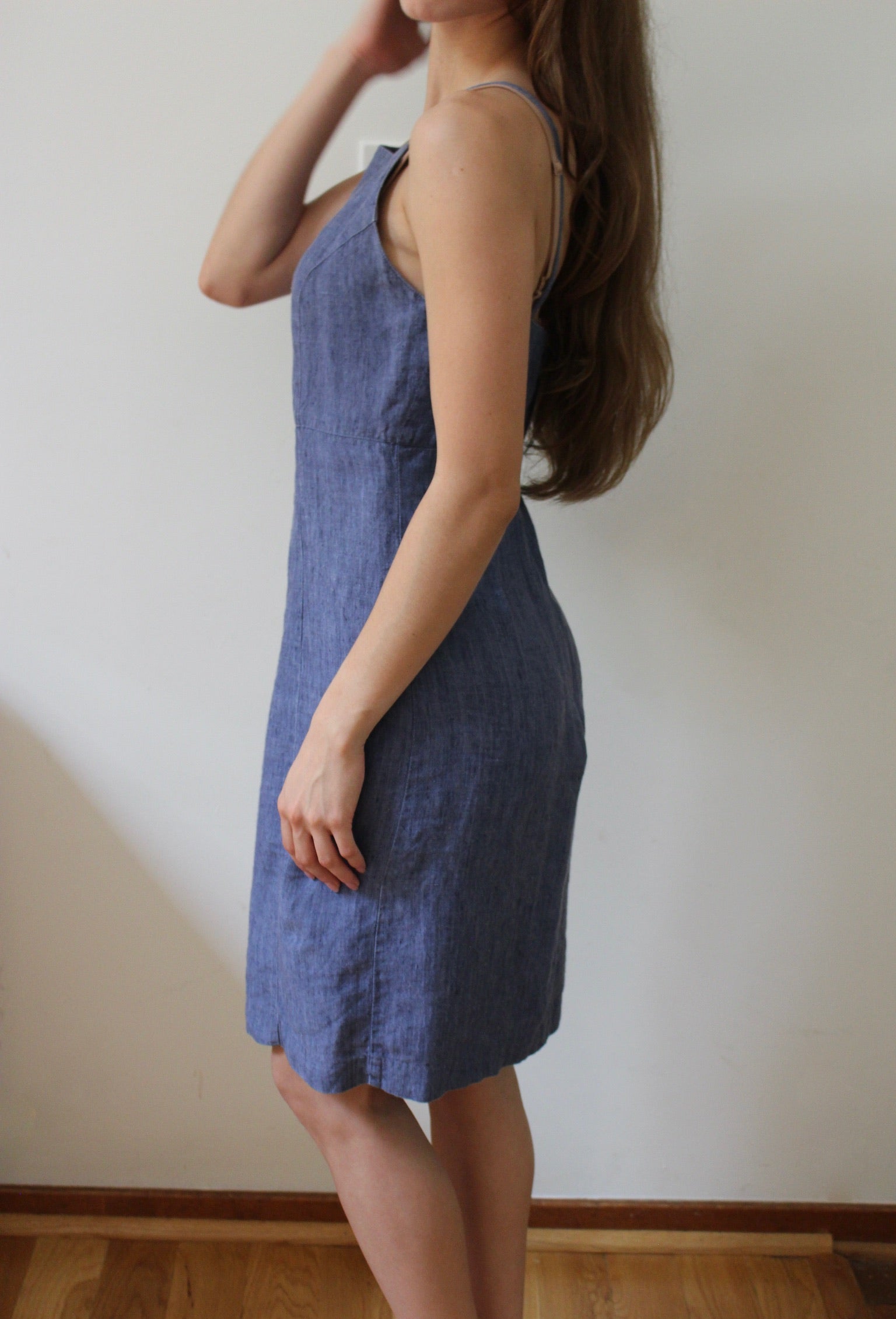 90s Stone Blue Linen Dress NA NIN 90s Stone Blue Linen Dress NA NIN