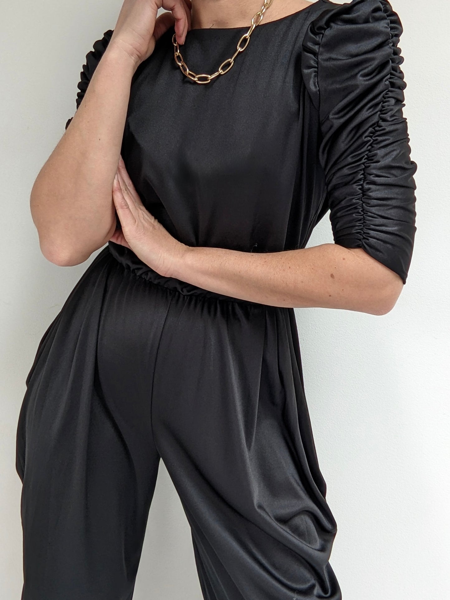 Statement Vintage Onyx Pleated Jumpsuit