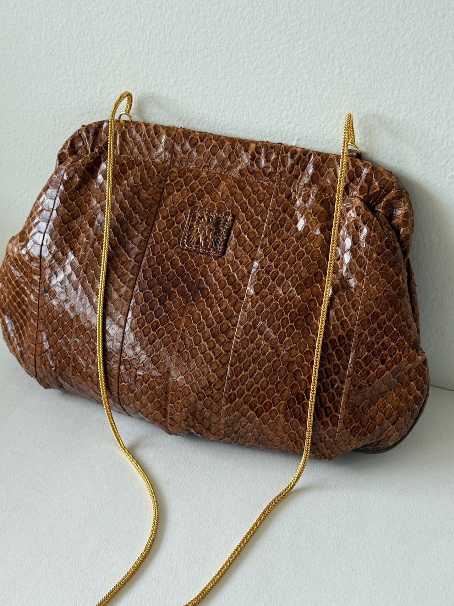 Vintage Anne Klein Snakeskin Clutch Purse