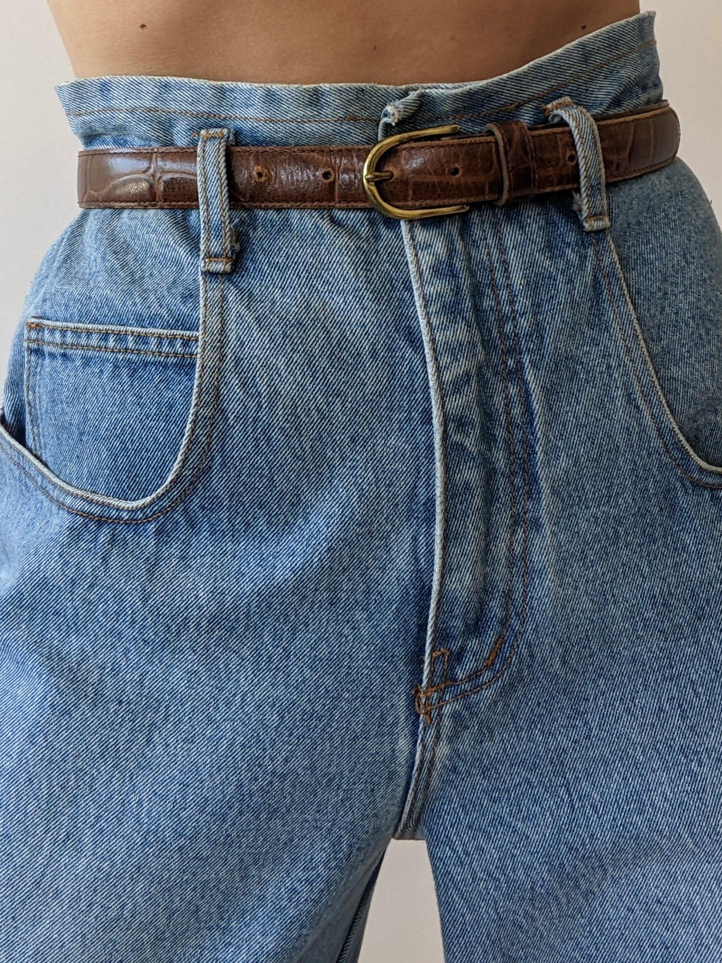 Vintage Tobacco Embossed Leather Belt