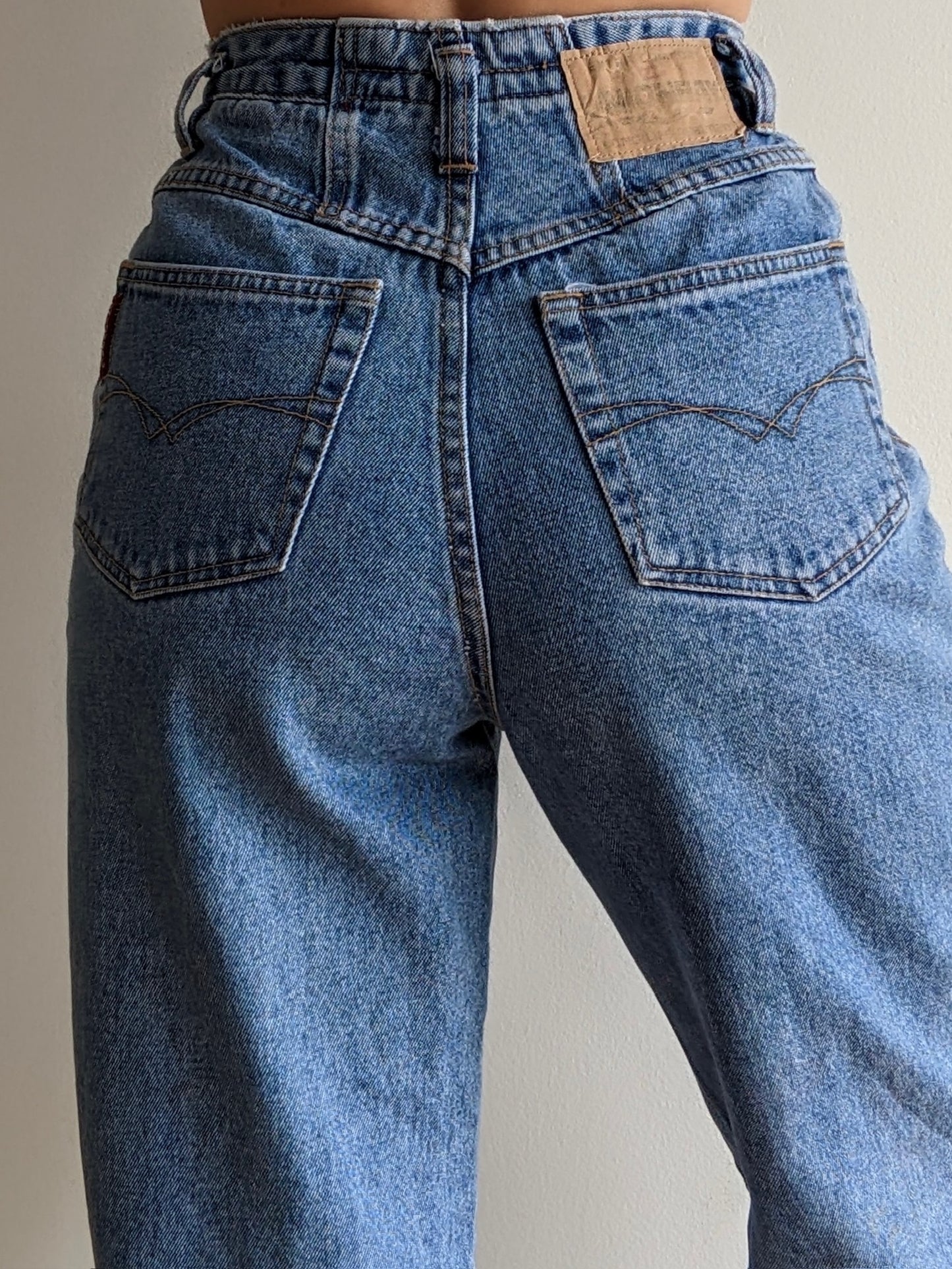 90s High Rise Blue Jeans