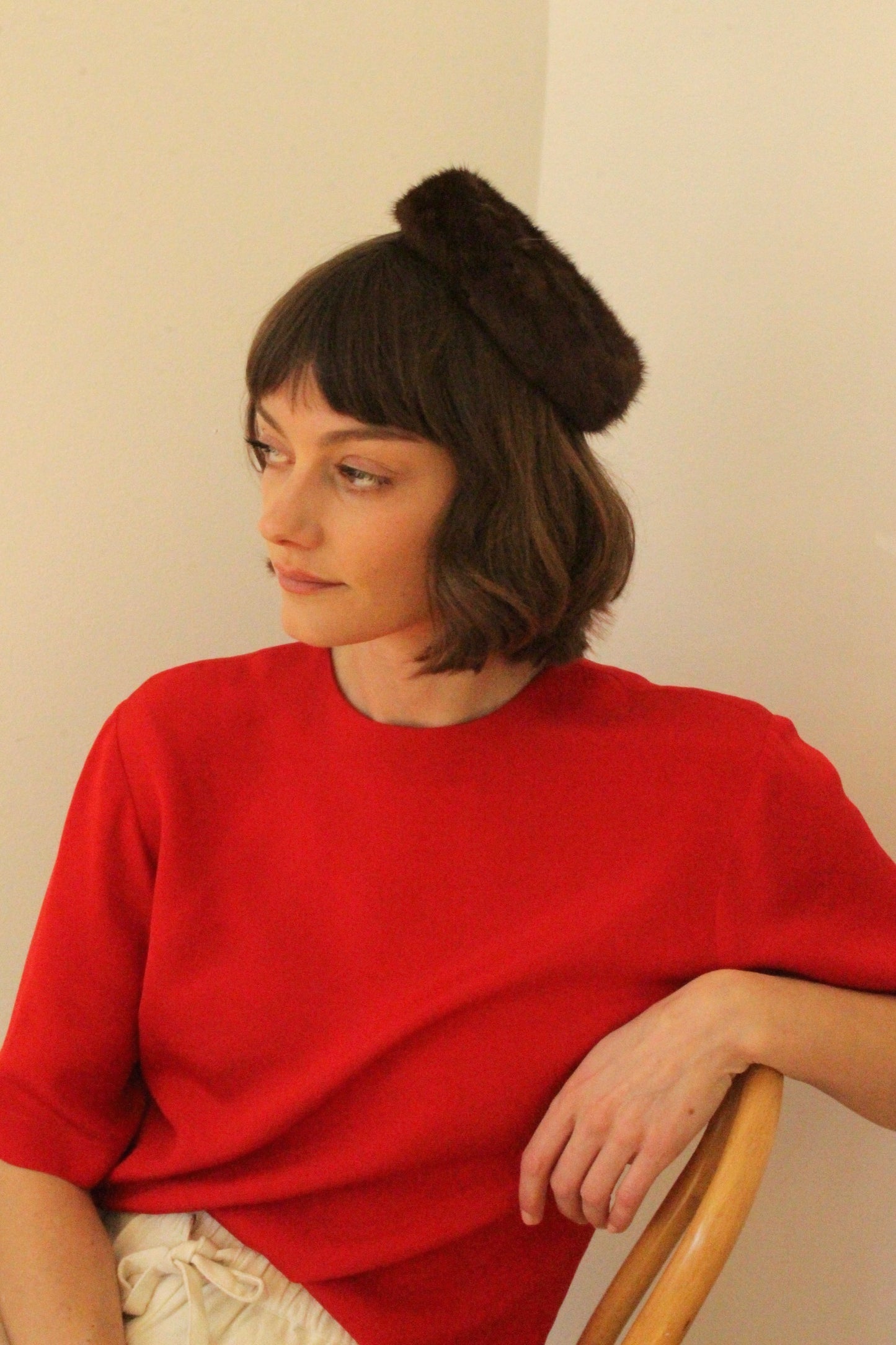 Vintage Petite Fur Pillbox Hat