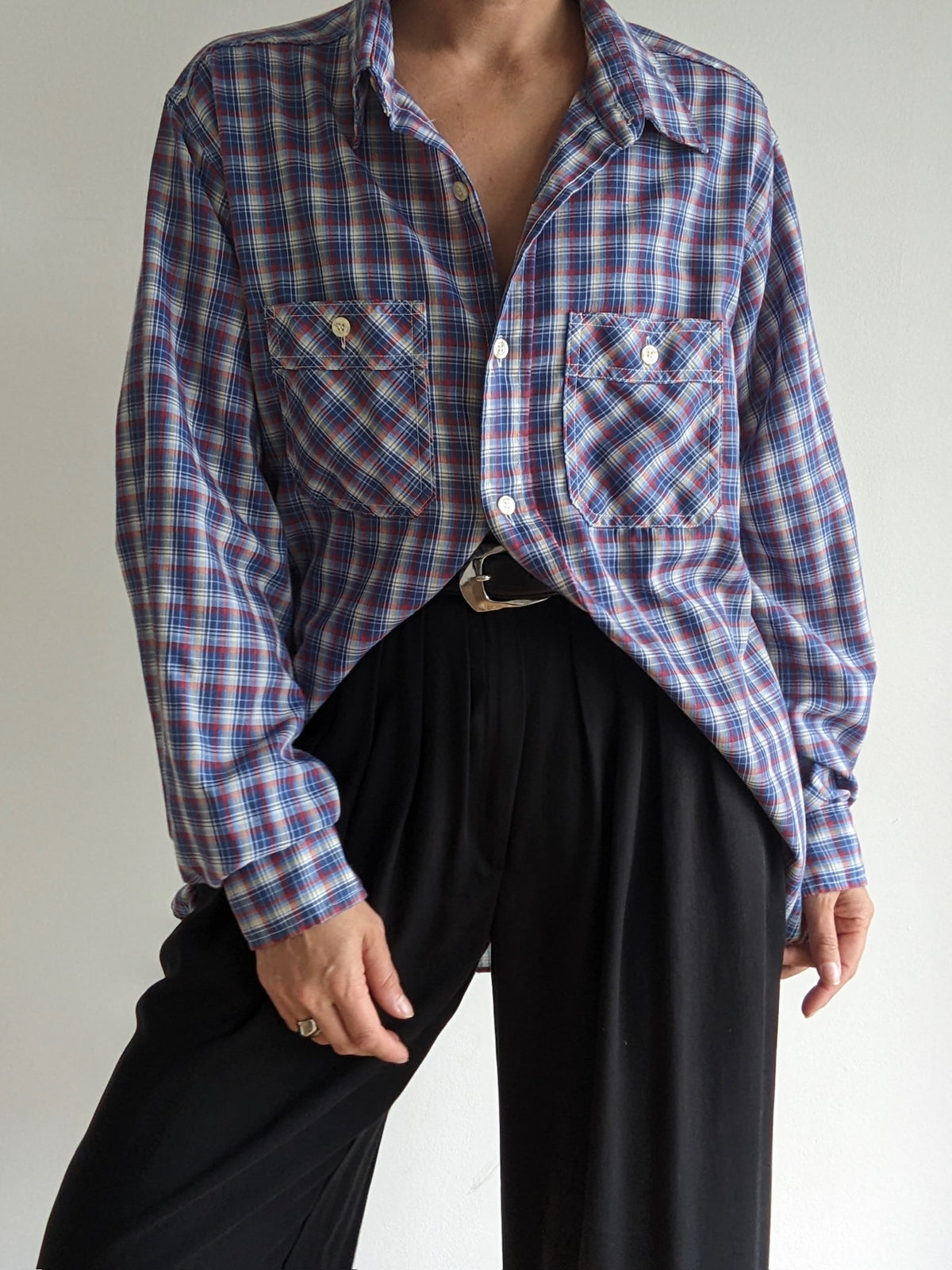 Vintage Plaid Pocket Shirt