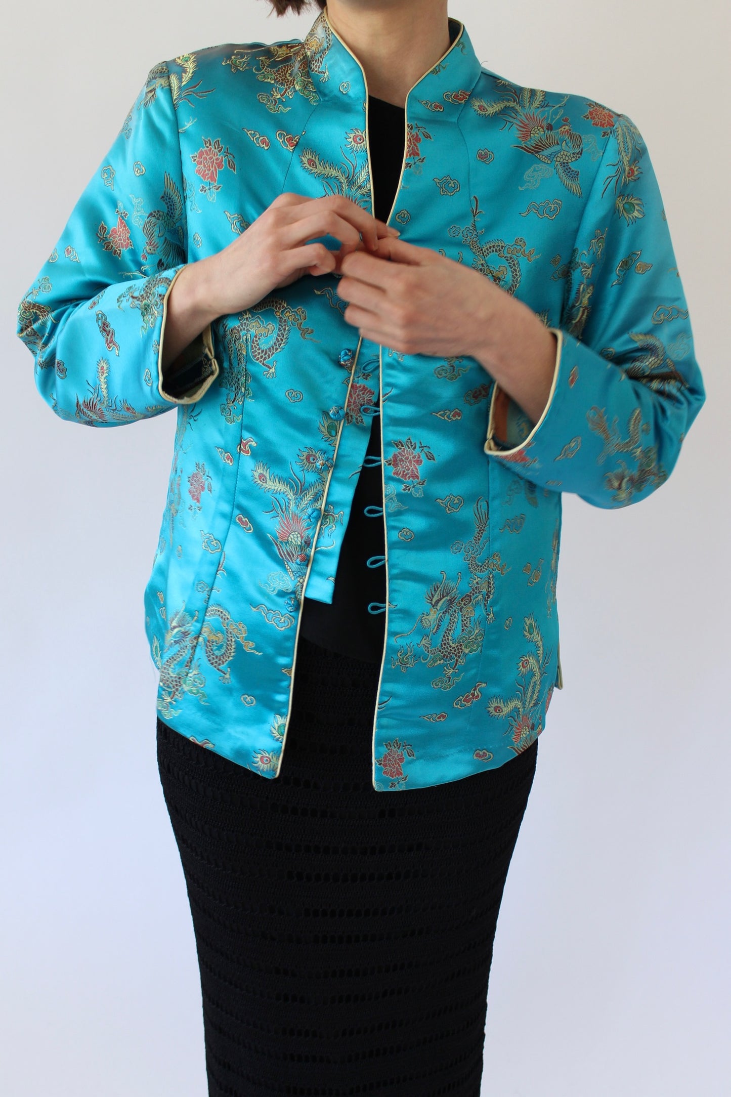 Stunning Turquoise Brocade Jacket