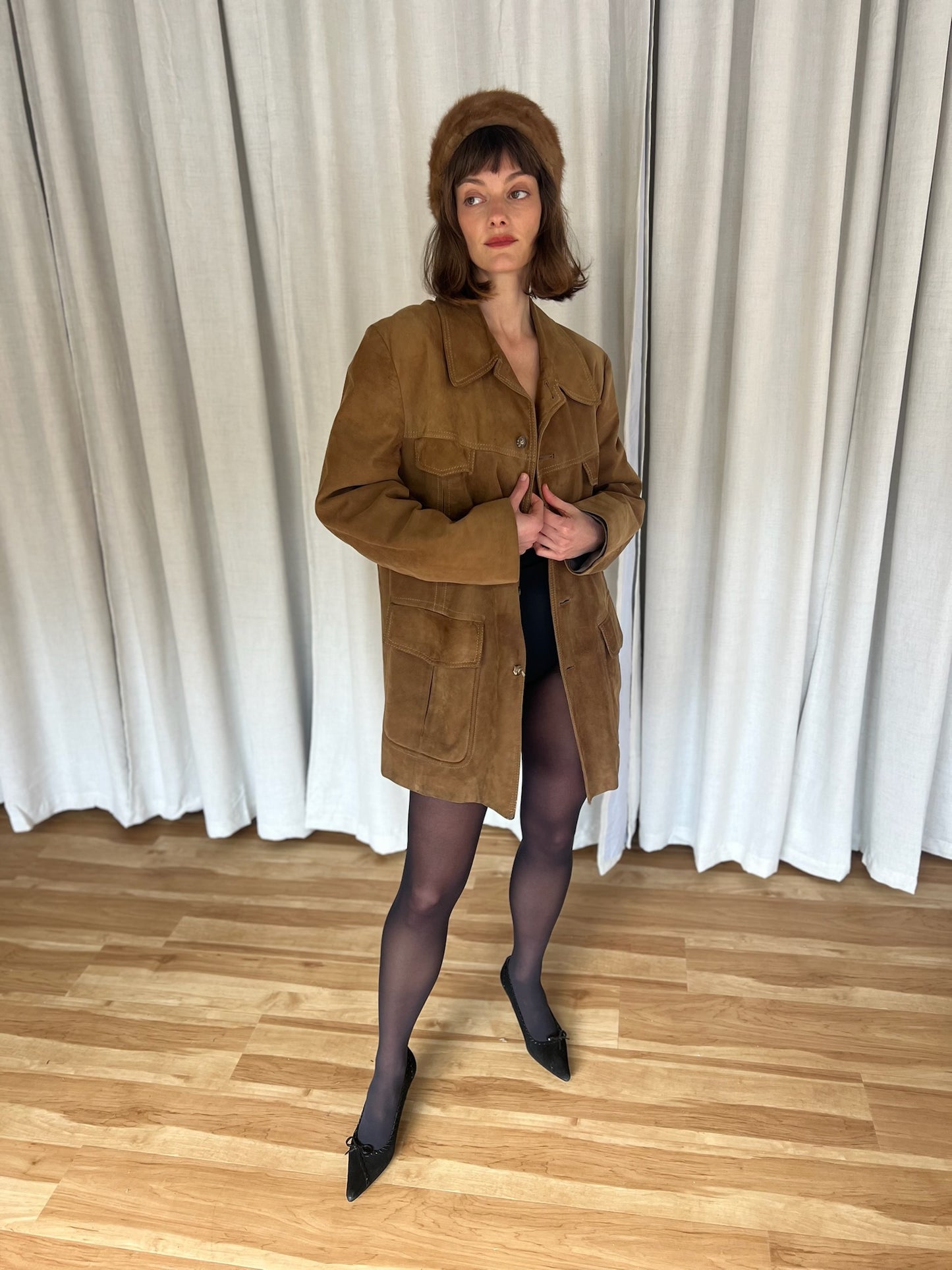Vintage Russet Suede Chore Coat