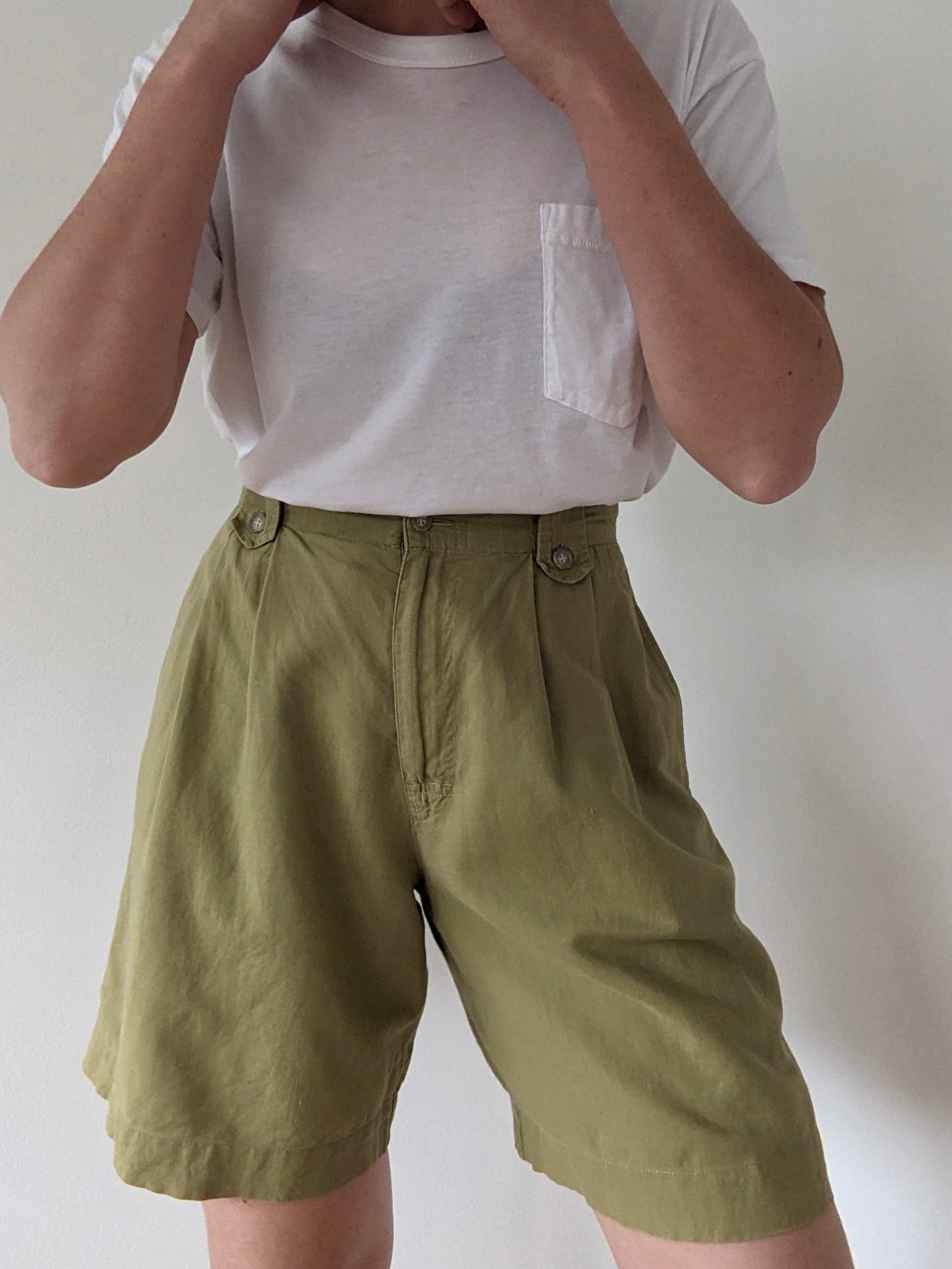Vintage Calvin Klein Avocado Linen Shorts