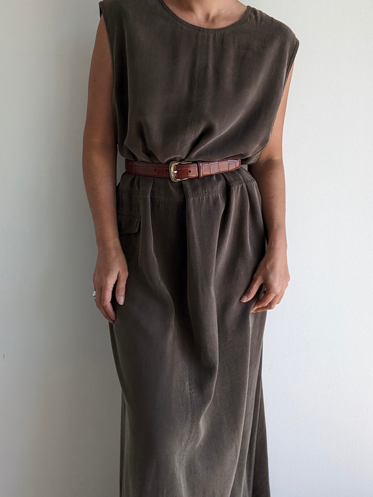 Vintage Moss Twilled Dress