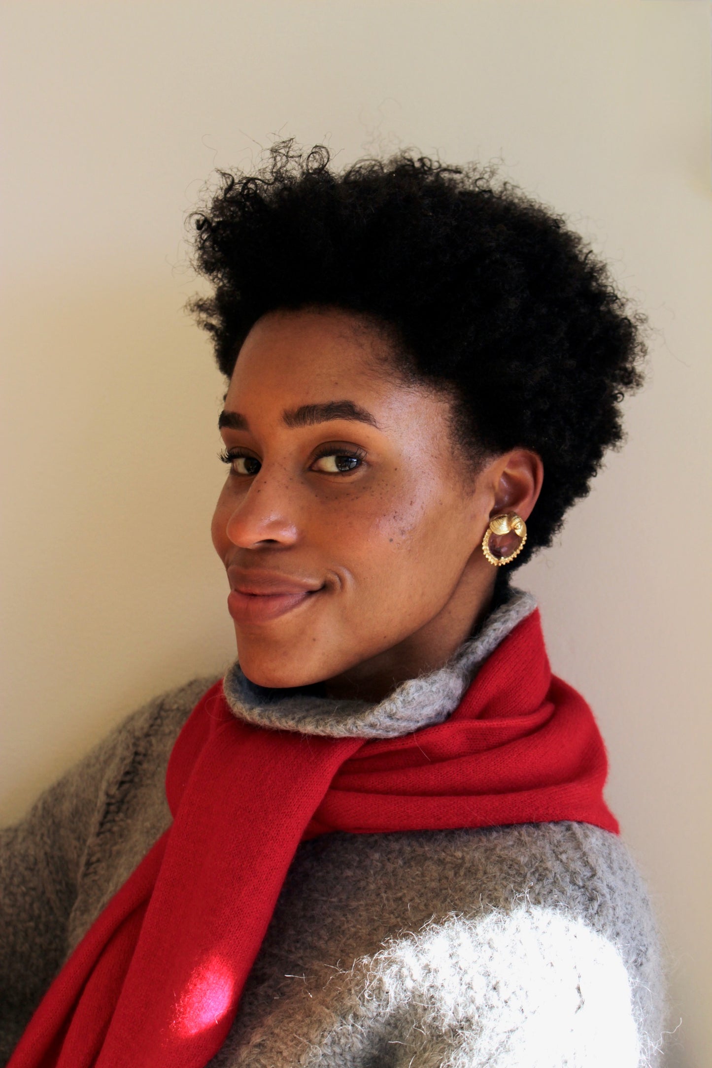 Vintage Gold-Framed Faceted Gem Earrings