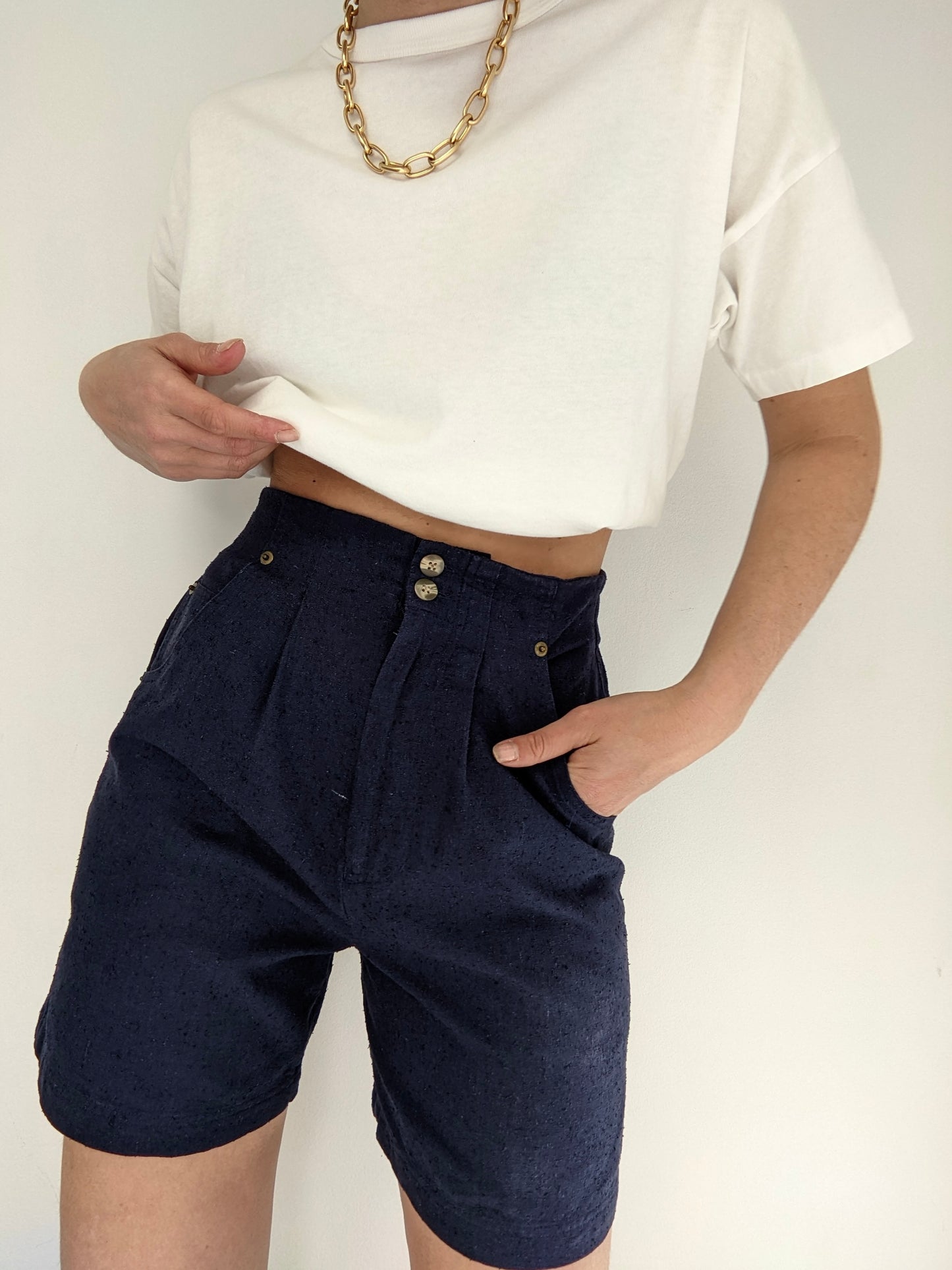 Sweet Vintage Raw Silk Shorts