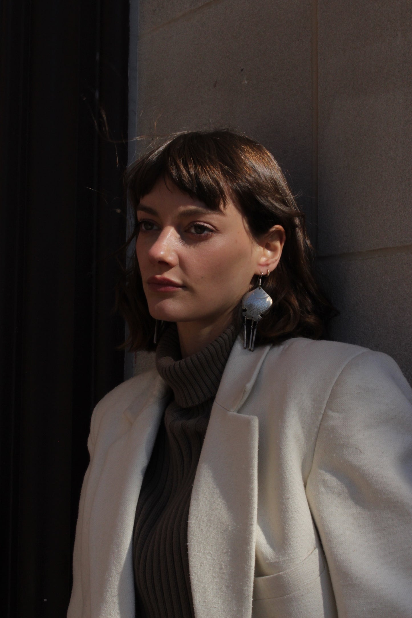 Vintage Silver Fish Drop Earrings