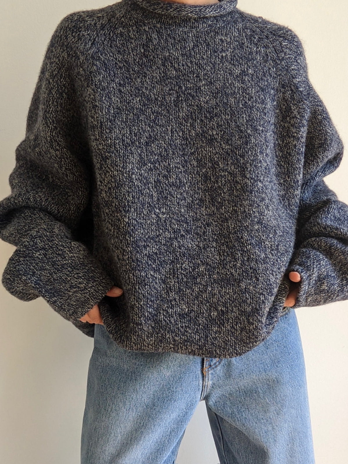 Vintage Speckled Midnight Wool Sweater