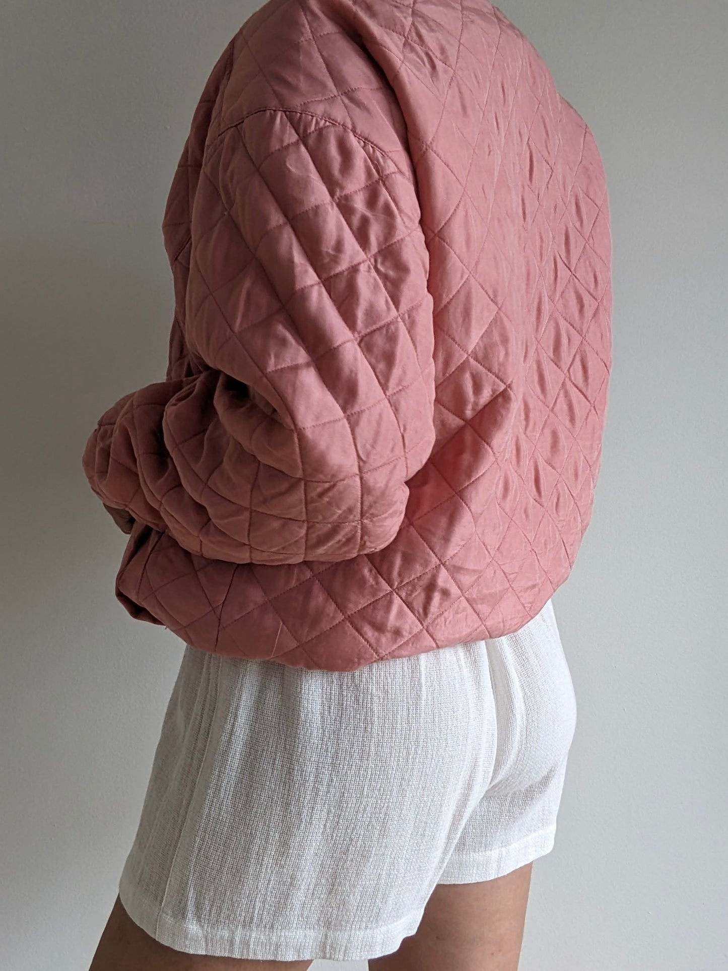 Vintage Rose Quilted SIlk Bomber