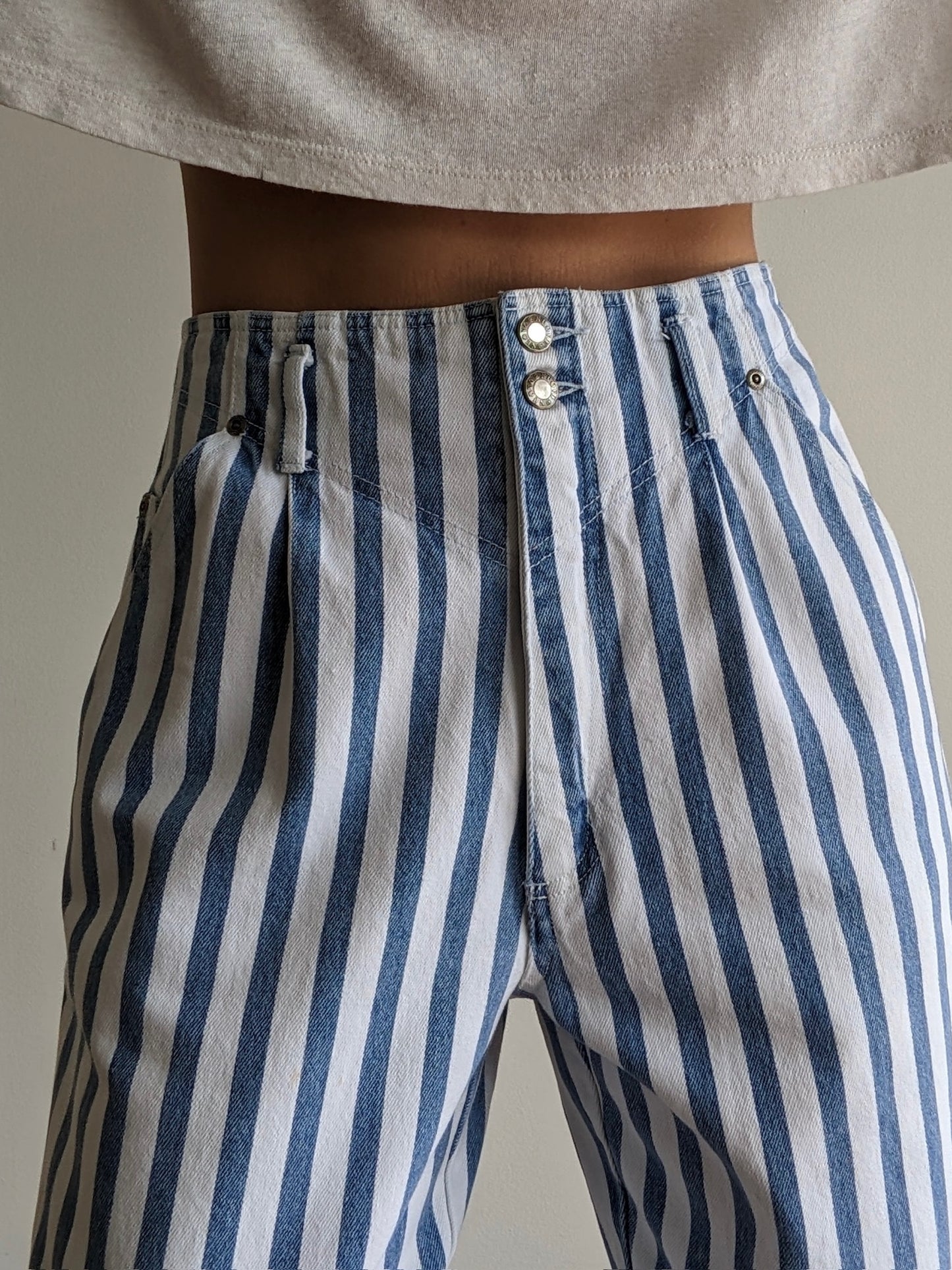 Vintage Blue Striped Denim