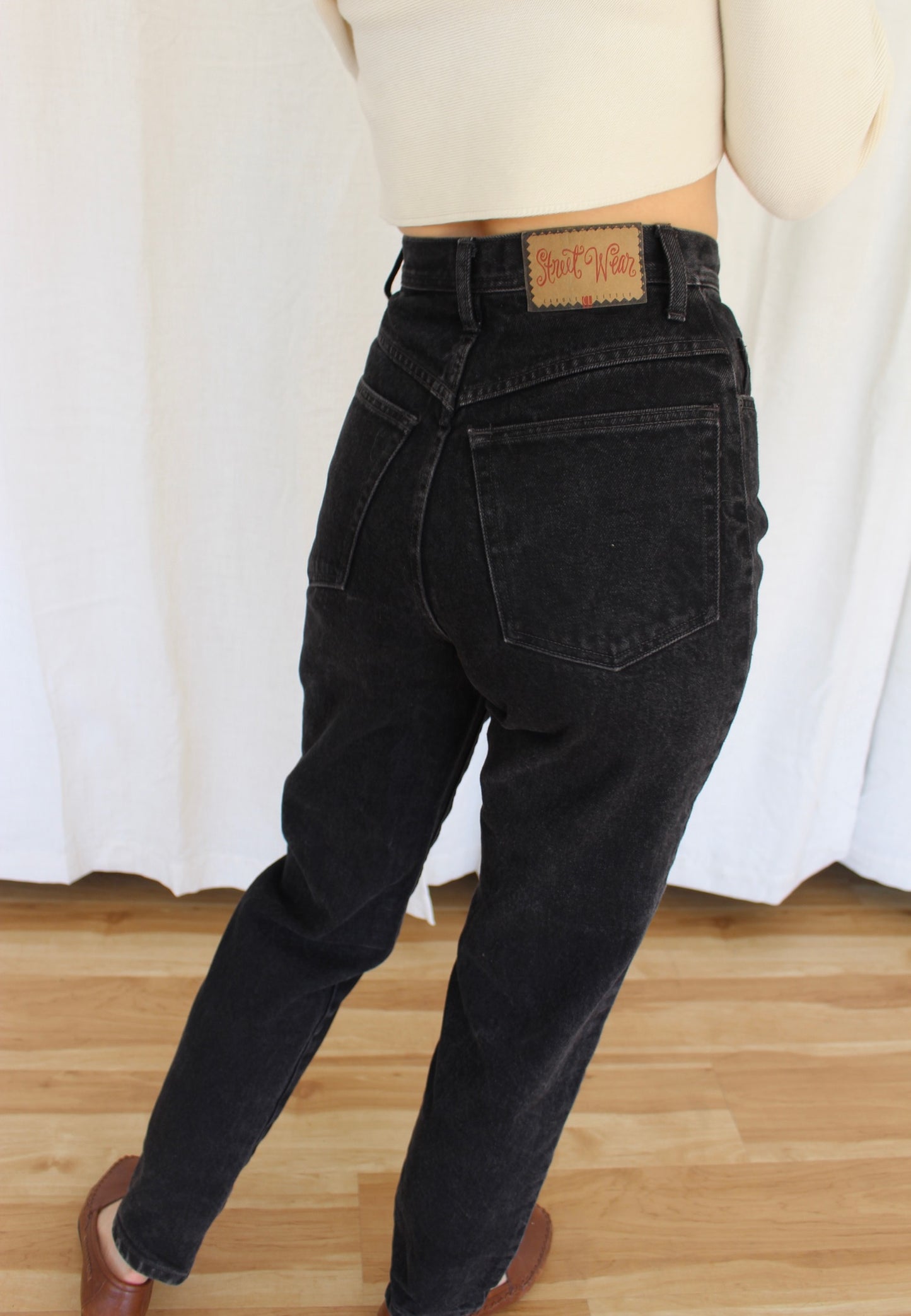 Vintage Jet Black High Waist Denim