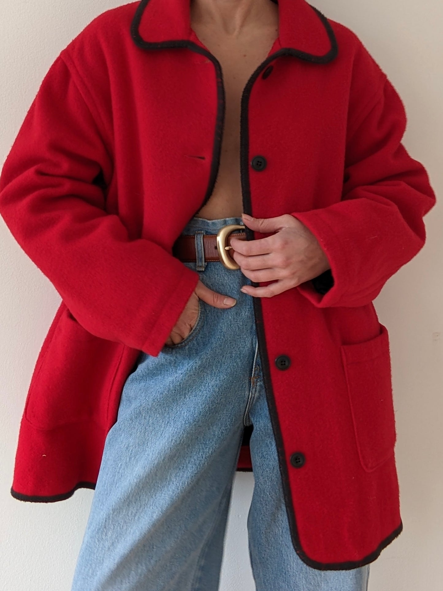 Vintage Woolrich Chili Red Wool Coat
