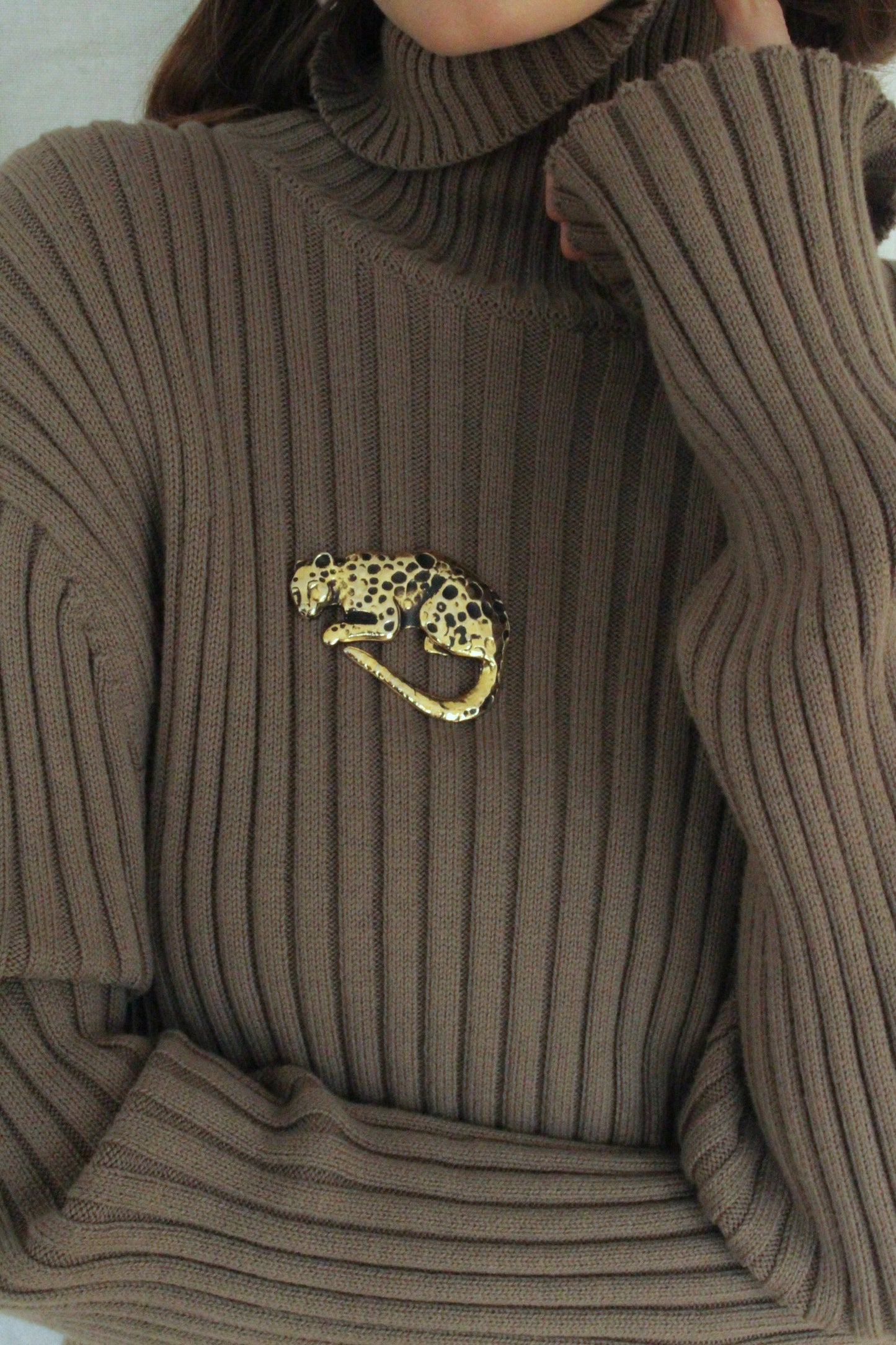 Vintage Gold Leopard Brooch