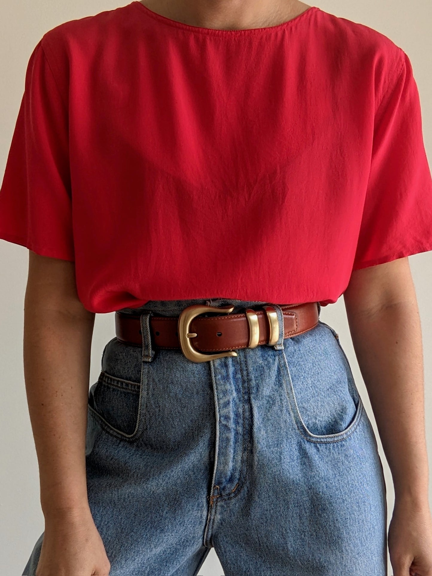 Vintage Tomato Paper-Thin Silk Tee