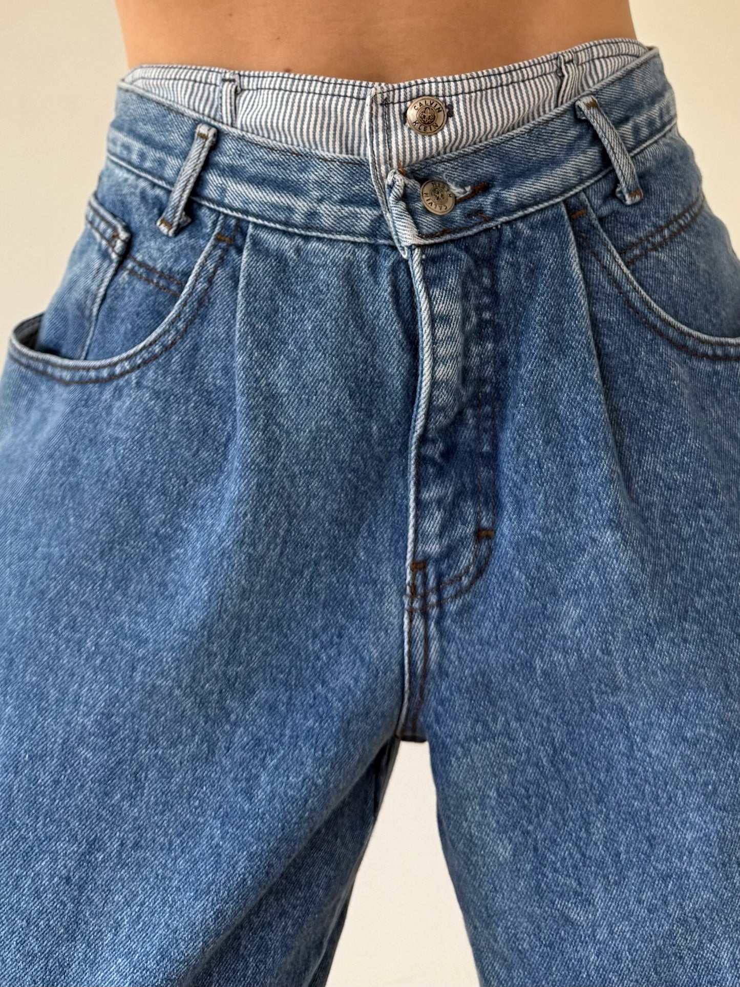 Rare Vintage Calvin Klein Layered & Pleated Denim