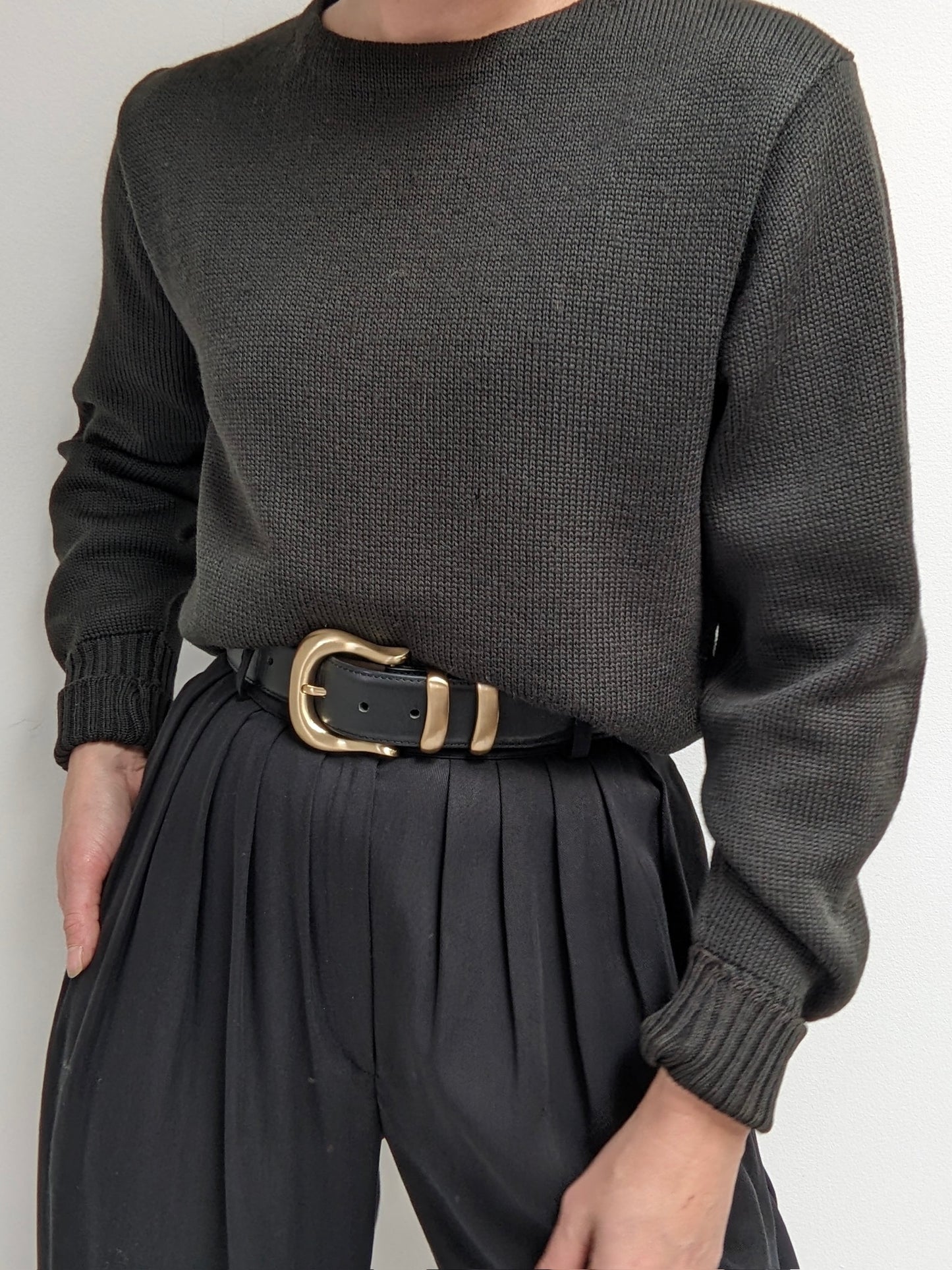 Vintage Deep Olive Wool Sweater