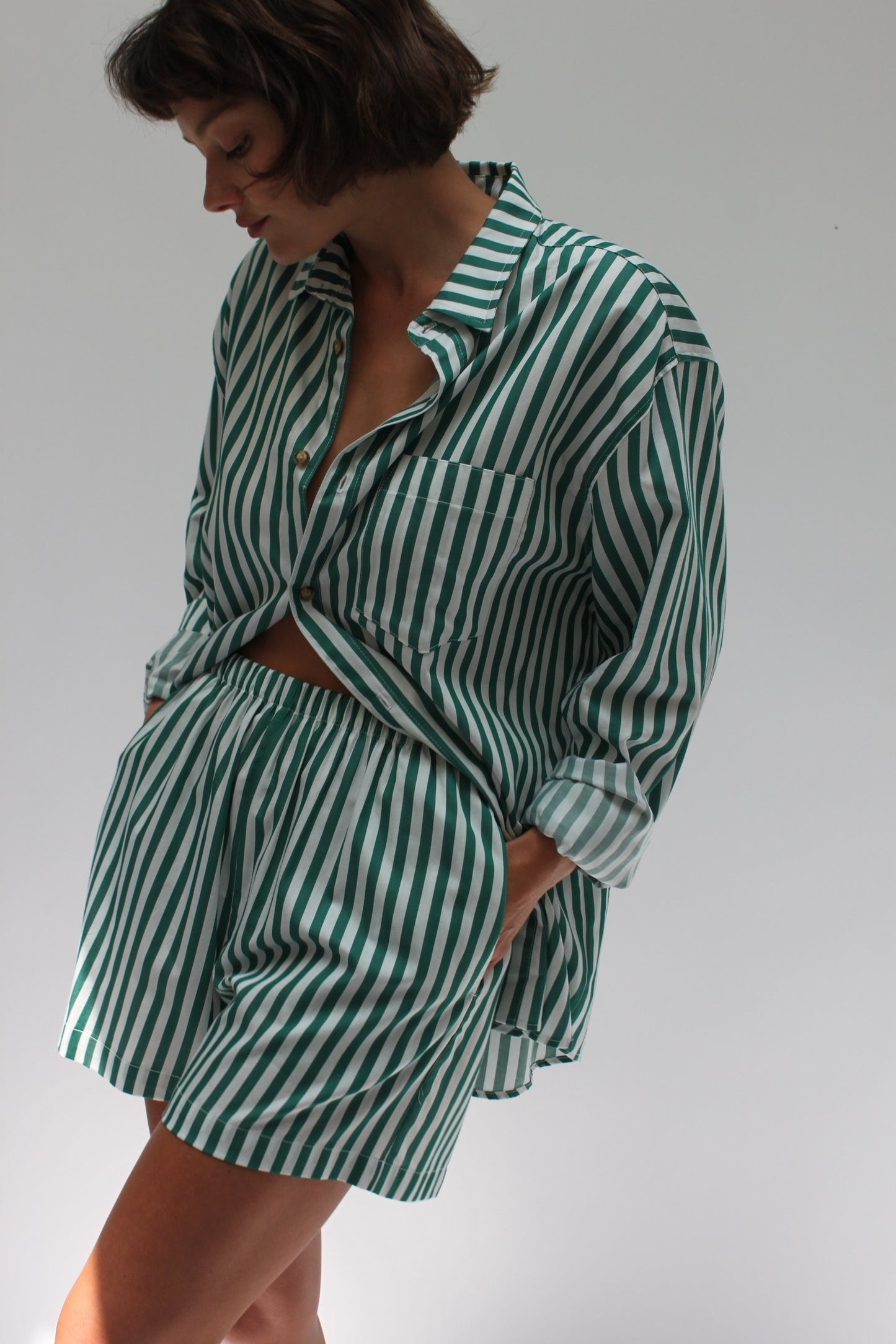 Chloe Striped Poplin Short