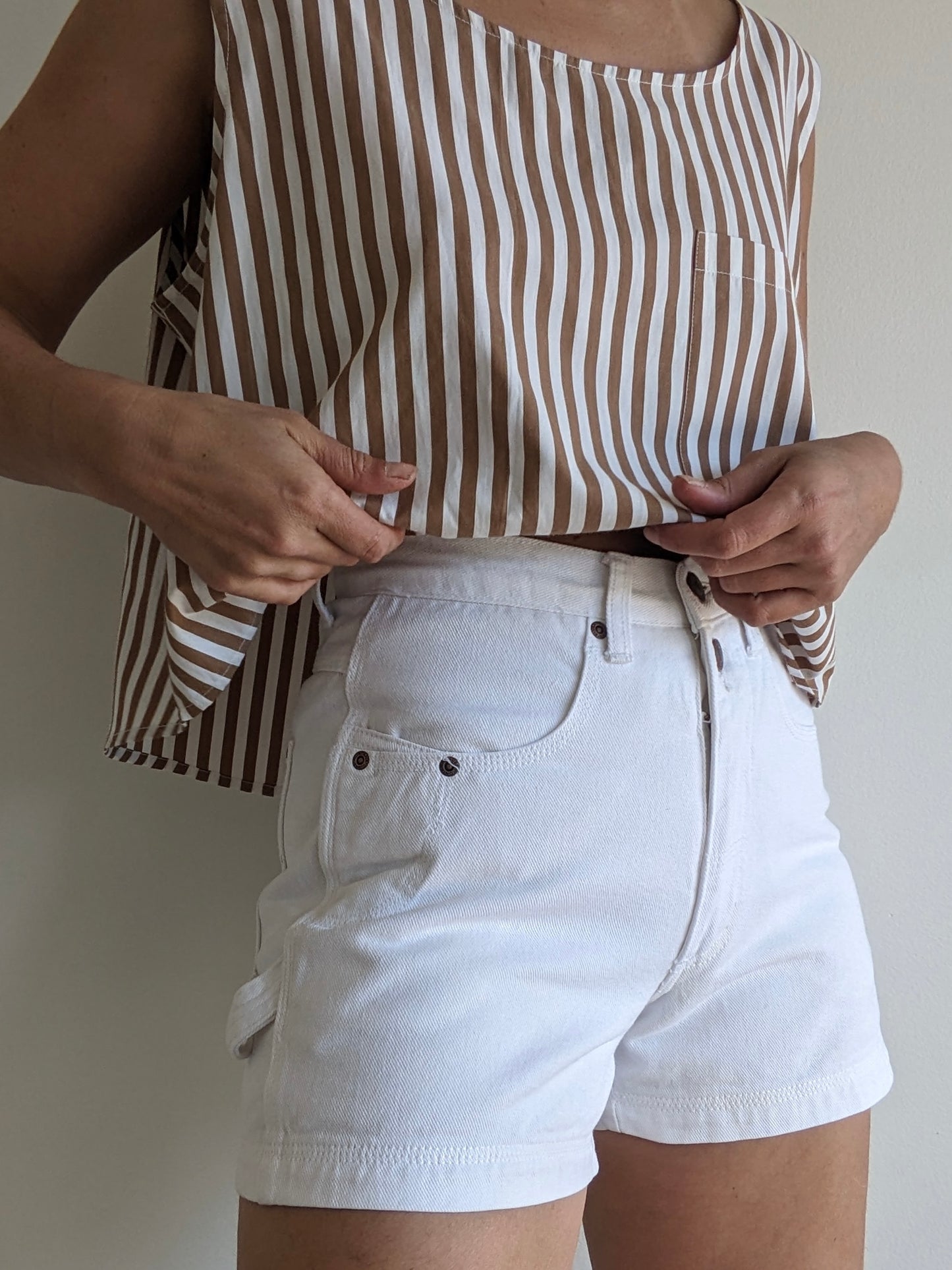 Vintage Ivory Denim Shorts