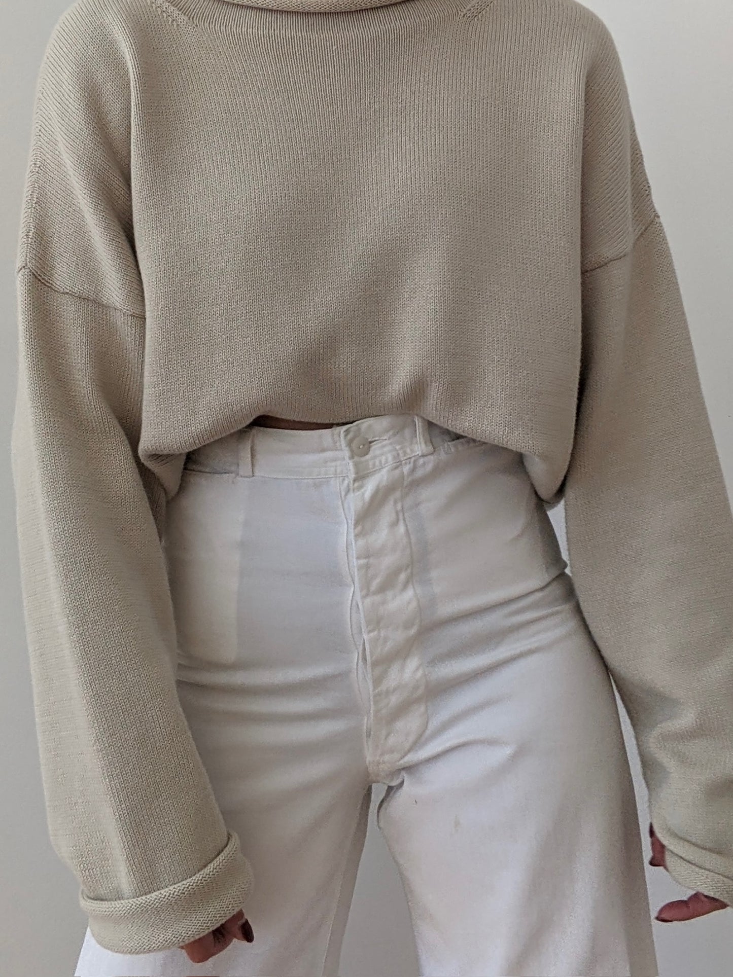 Amazing Vintage Eggshell Twilled Sailor Pants