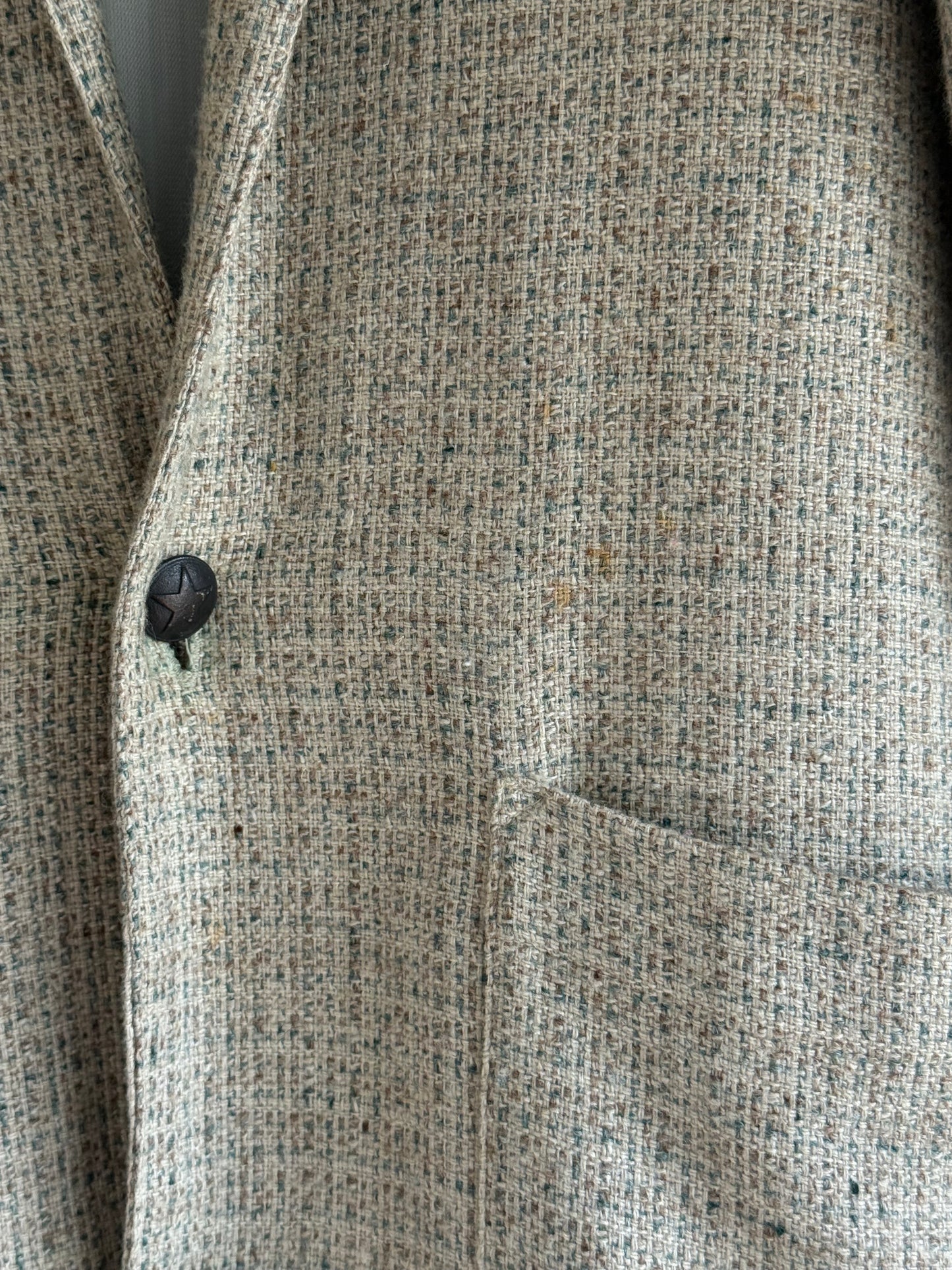 Vintage FLAX Woven Linen & Wool Jacket