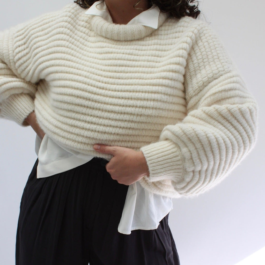 Na Nin Romy Knitted Alpaca Balloon Sleeve Sweater / Available in Multiple  Colors