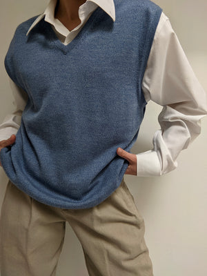 Vintage Sky Merino Wool Sweater Vest