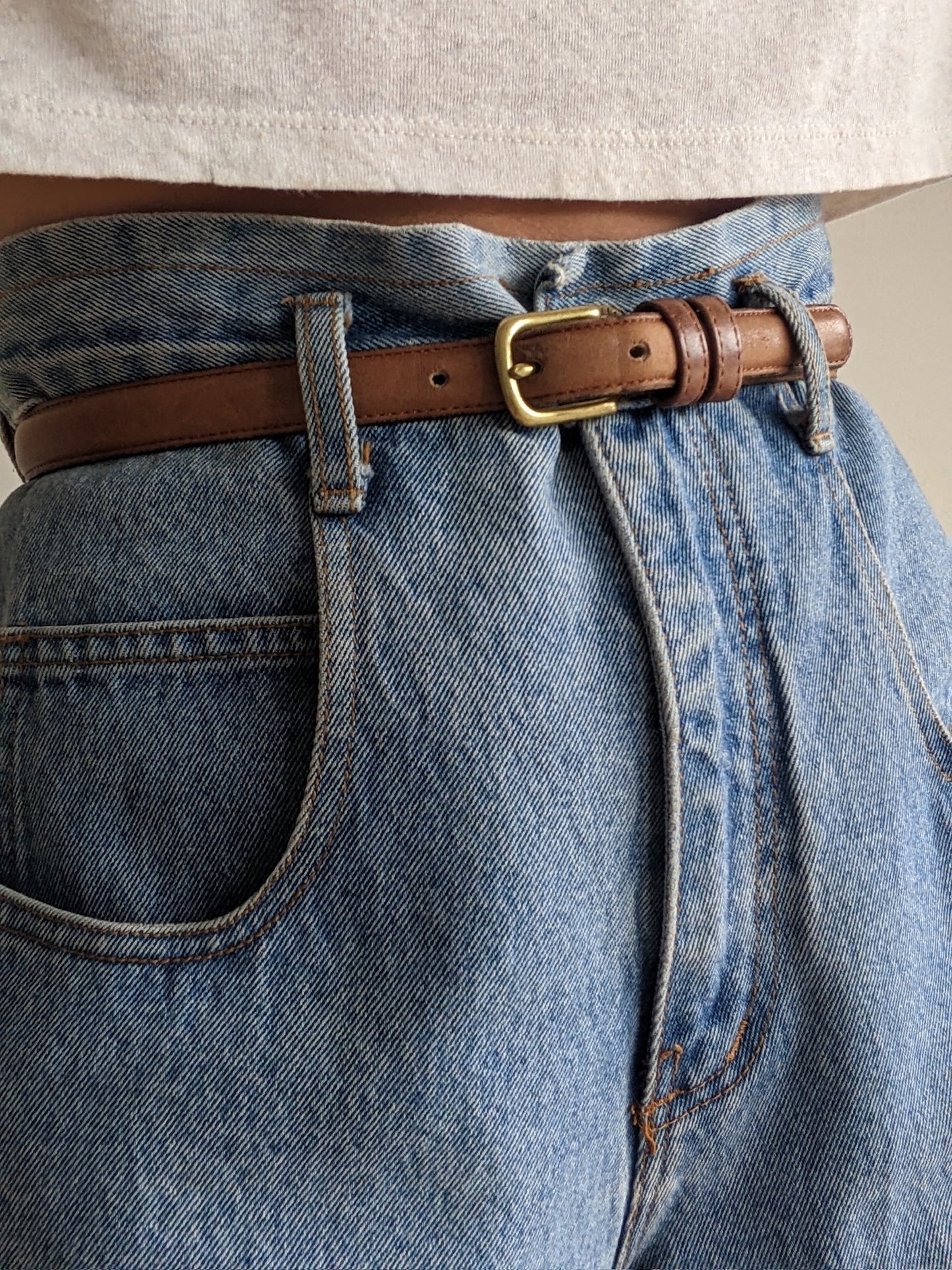 90s Coach Mocha Leather & Brass Belt