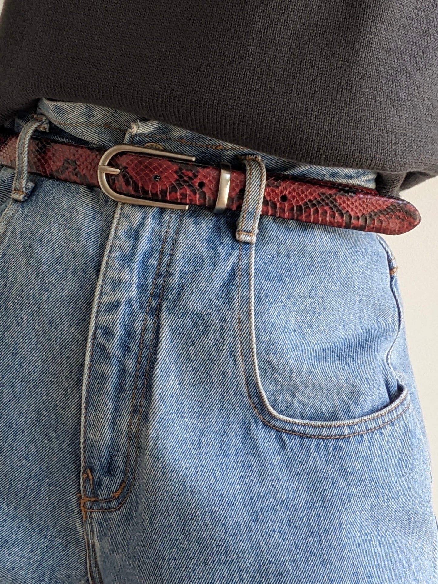 Vintage Two-Toned Genuine Snakeskin Belt