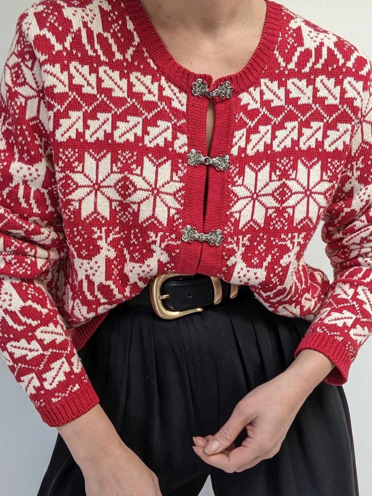 Vintage Holiday Silk & Angora Knit Cardigan