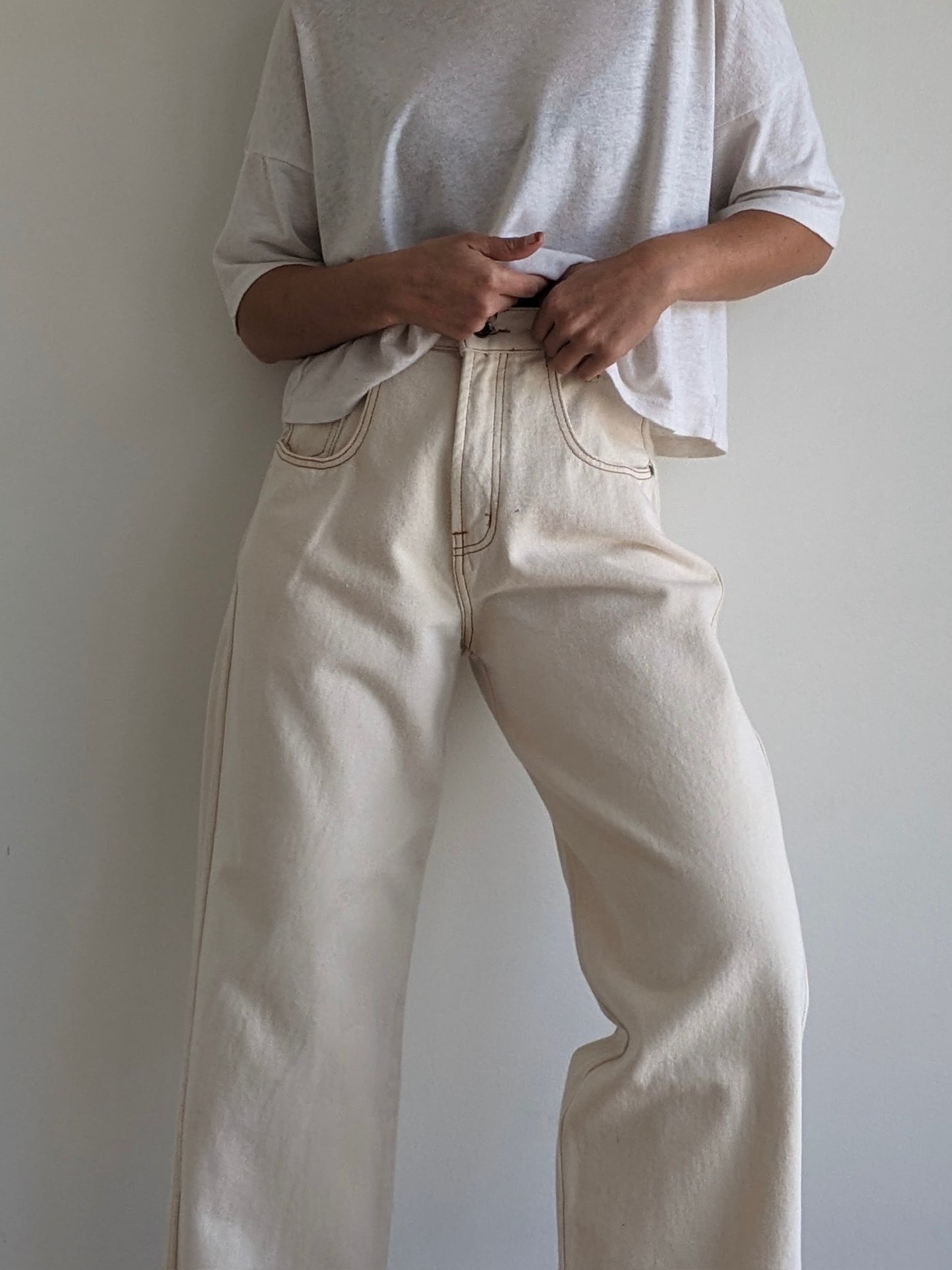 Rare Vintage Natural Wide-Leg Denim