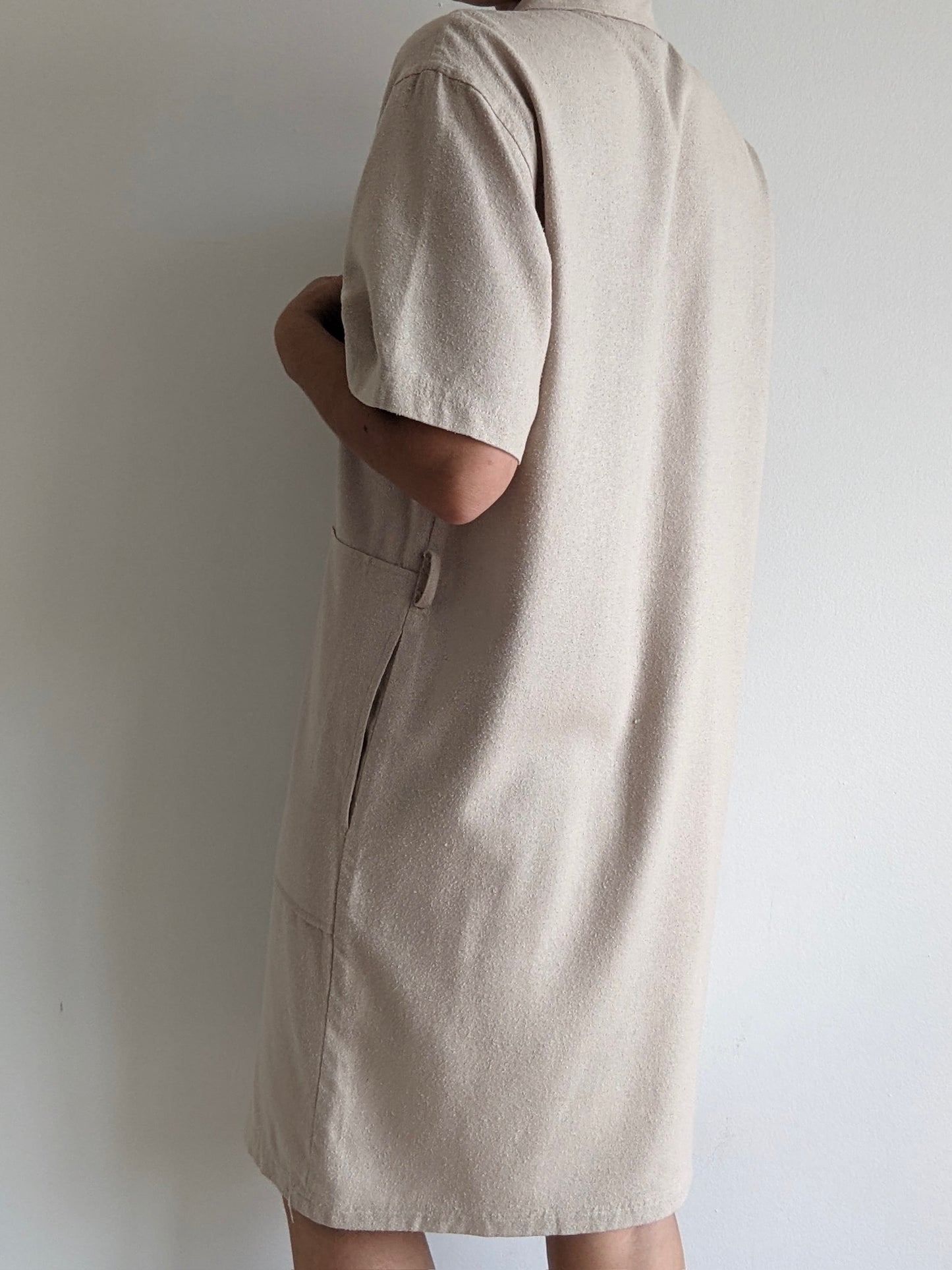 Vintage Belted Raw Silk Dress
