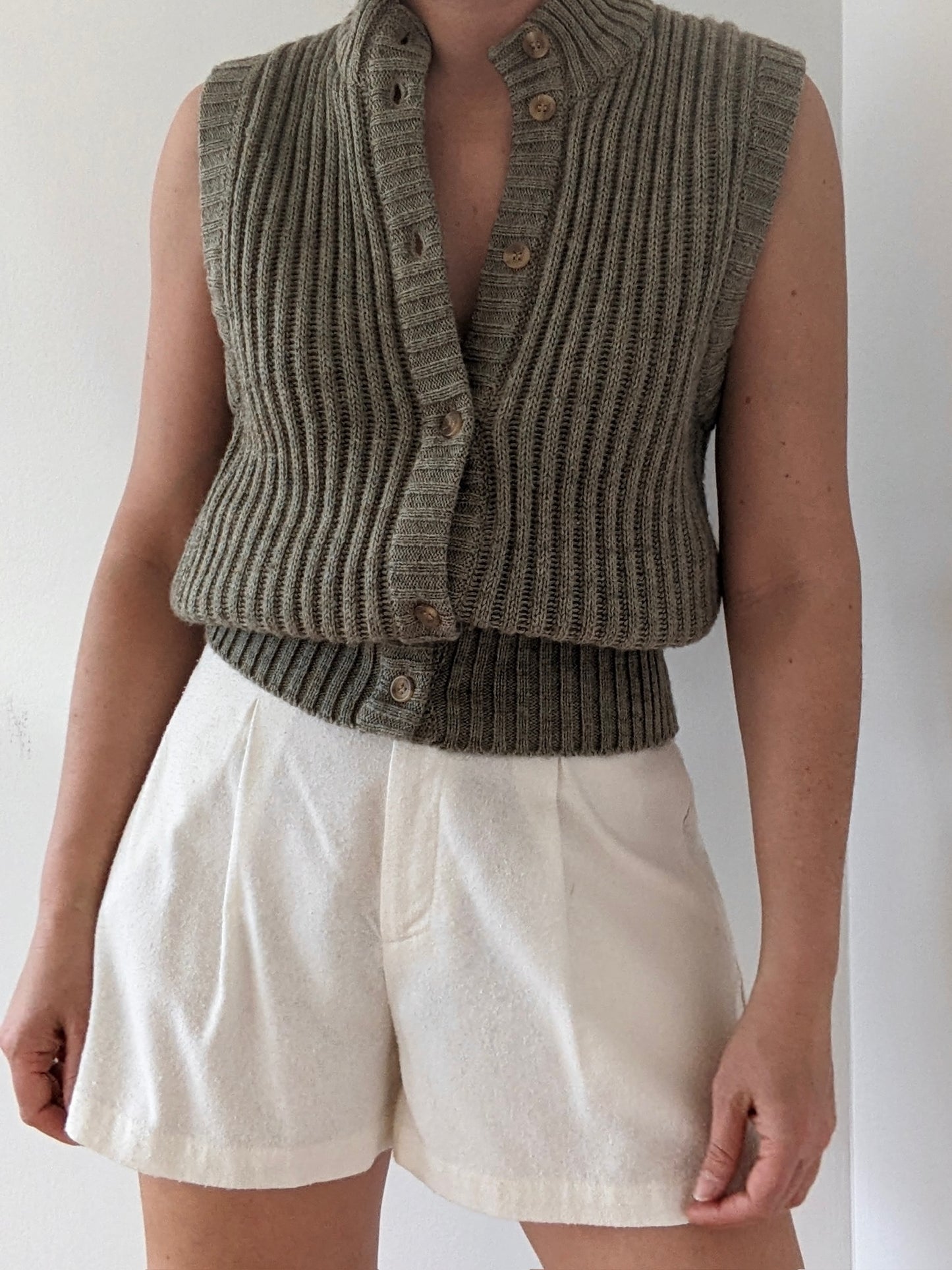 Vintage Sage Ribbed Sleeveless Knit