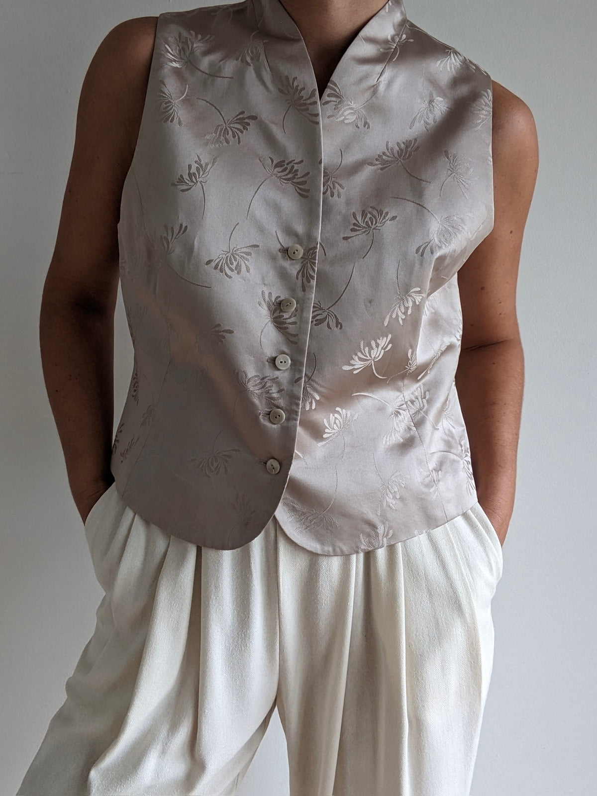 Gorgeous Vintage Embroidered Silk Vest