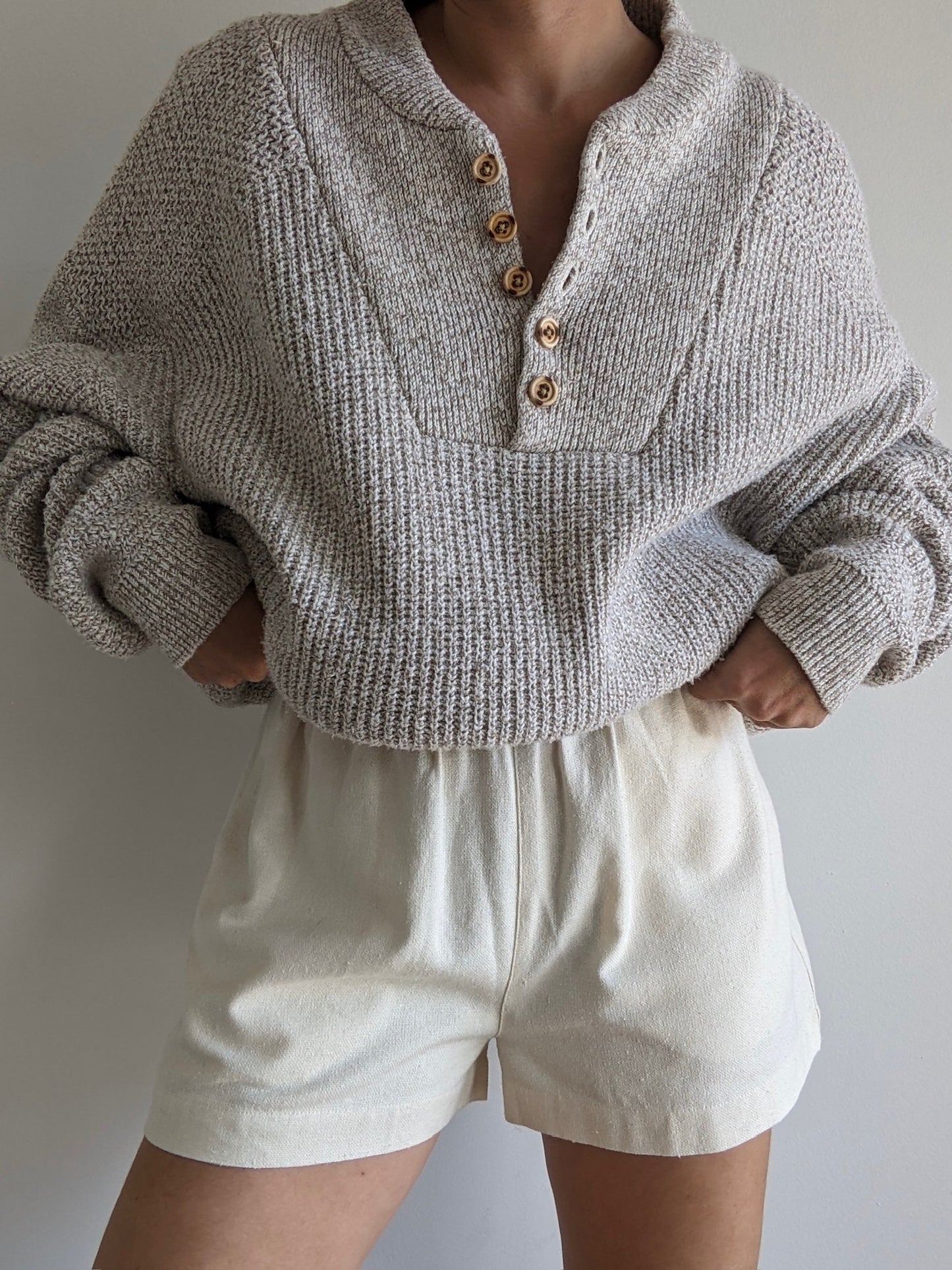 Favorite Vintage Marled Oat Henley