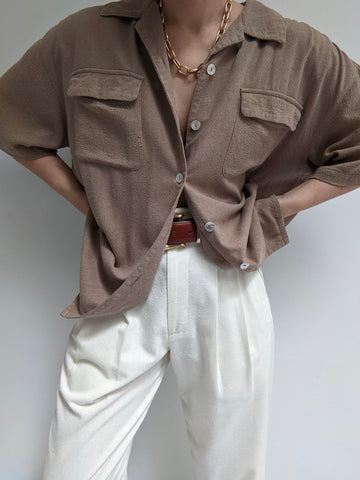Vintage Faded Cocoa Raw Silk Shirt