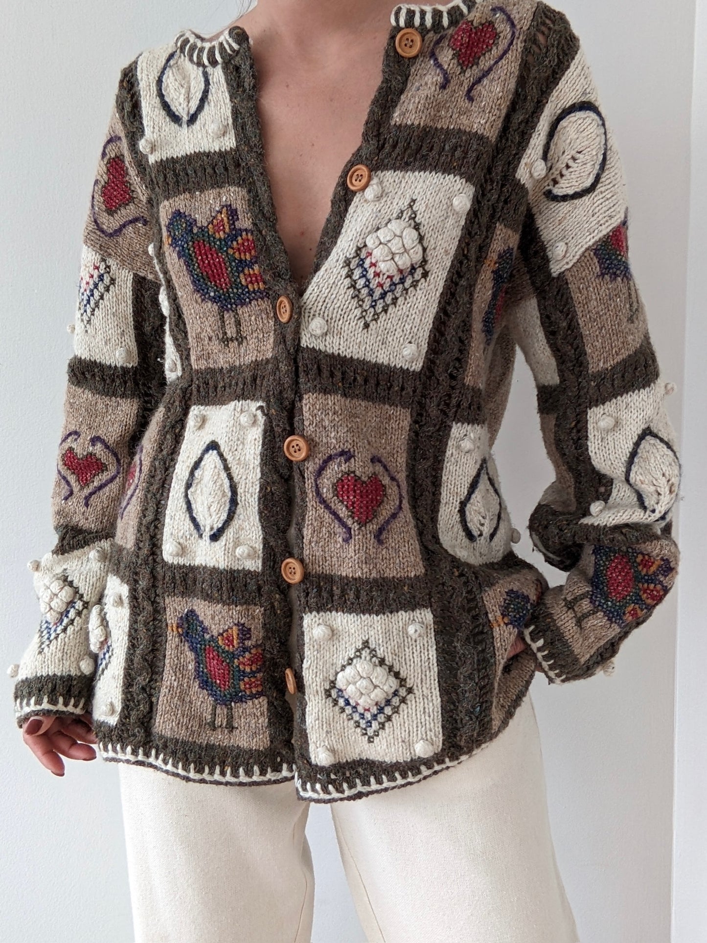Sweetest Vintage Graphic Wool Cardigan