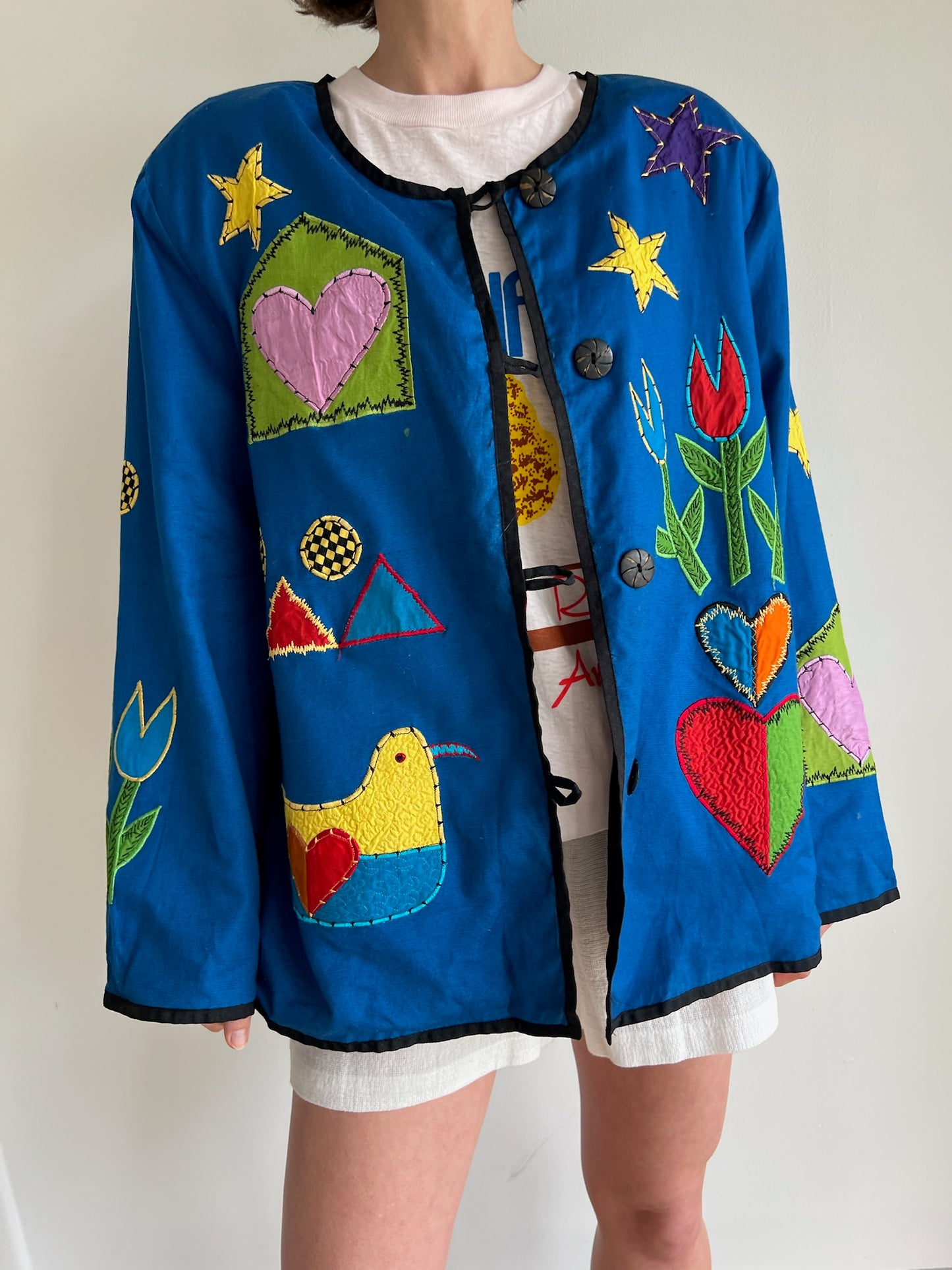 Vintage Whimsical Appliqué Rouleau Jacket