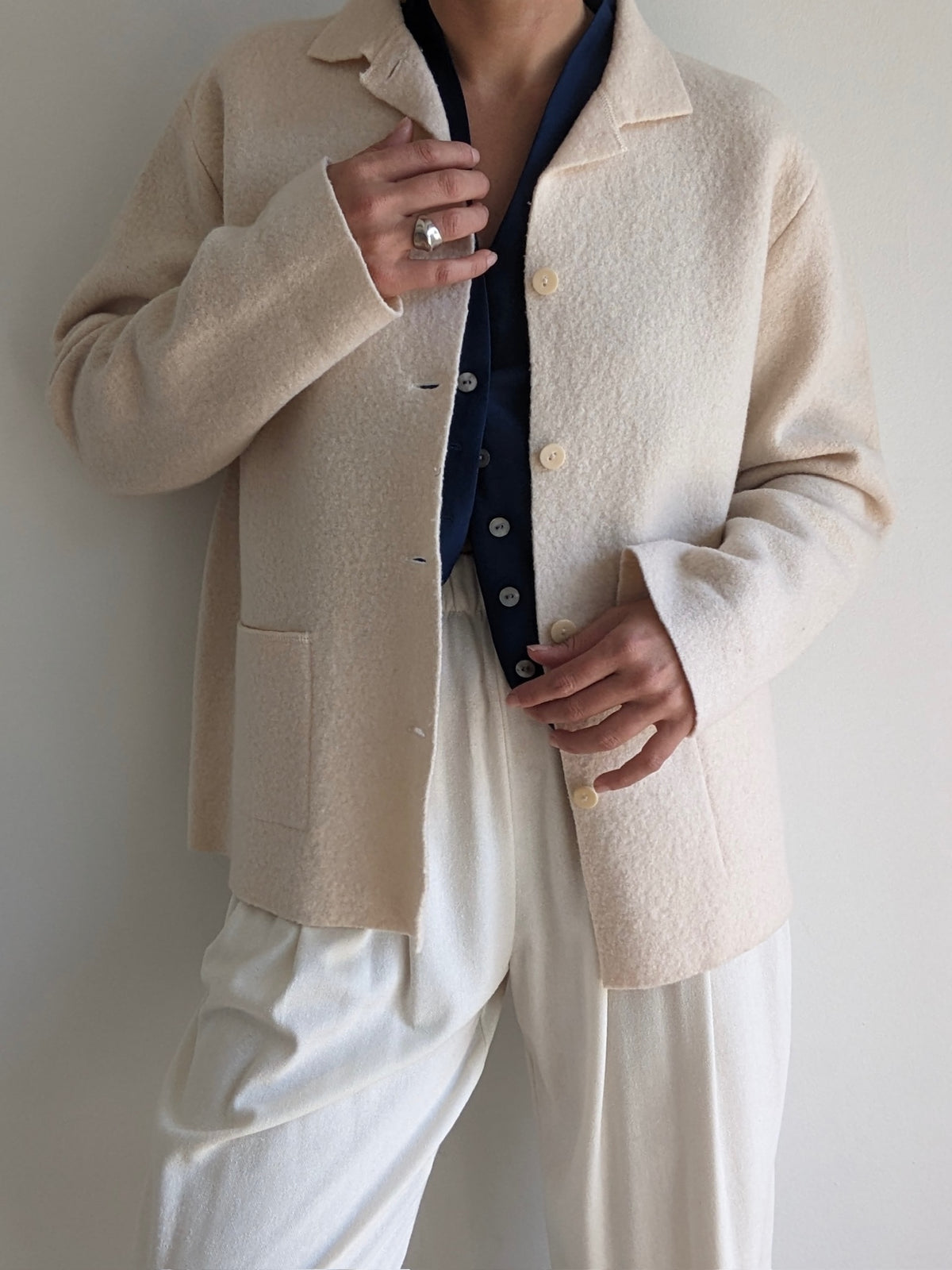 Vintage Eileen Fisher Buttercream Wool Jacket