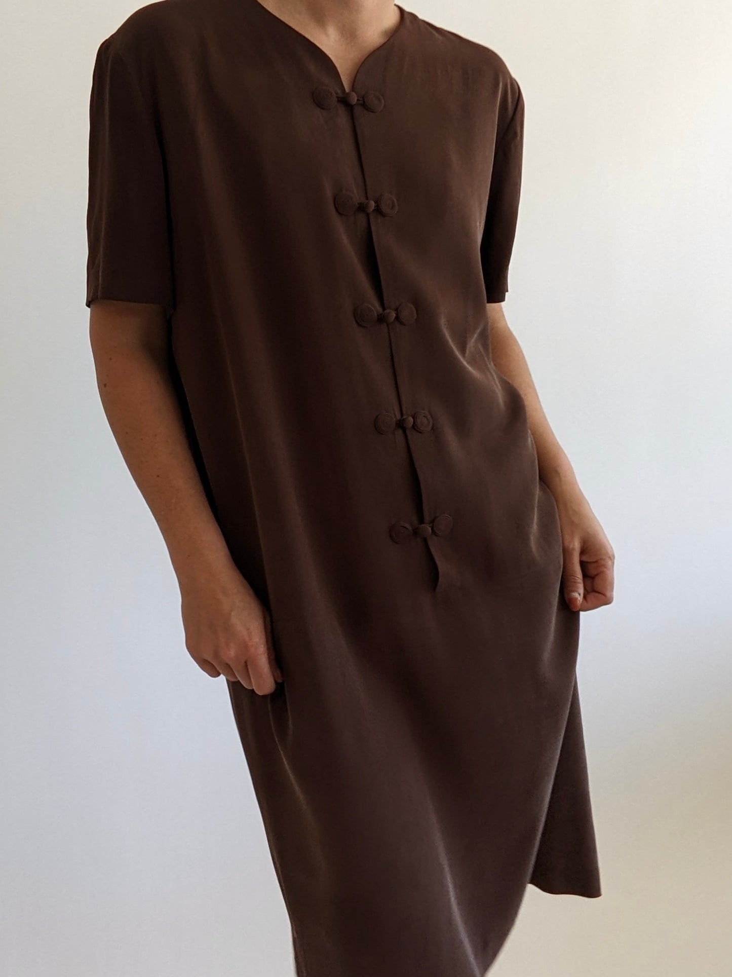 Vintage Cocoa Silk Dress