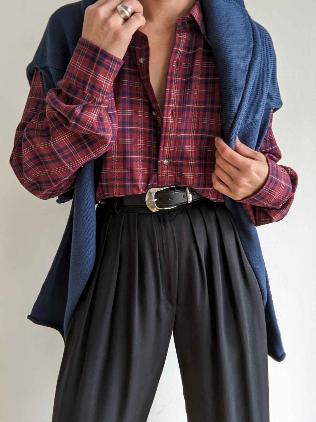 Vintage Yves Saint Laurent Plaid Cotton Shirt