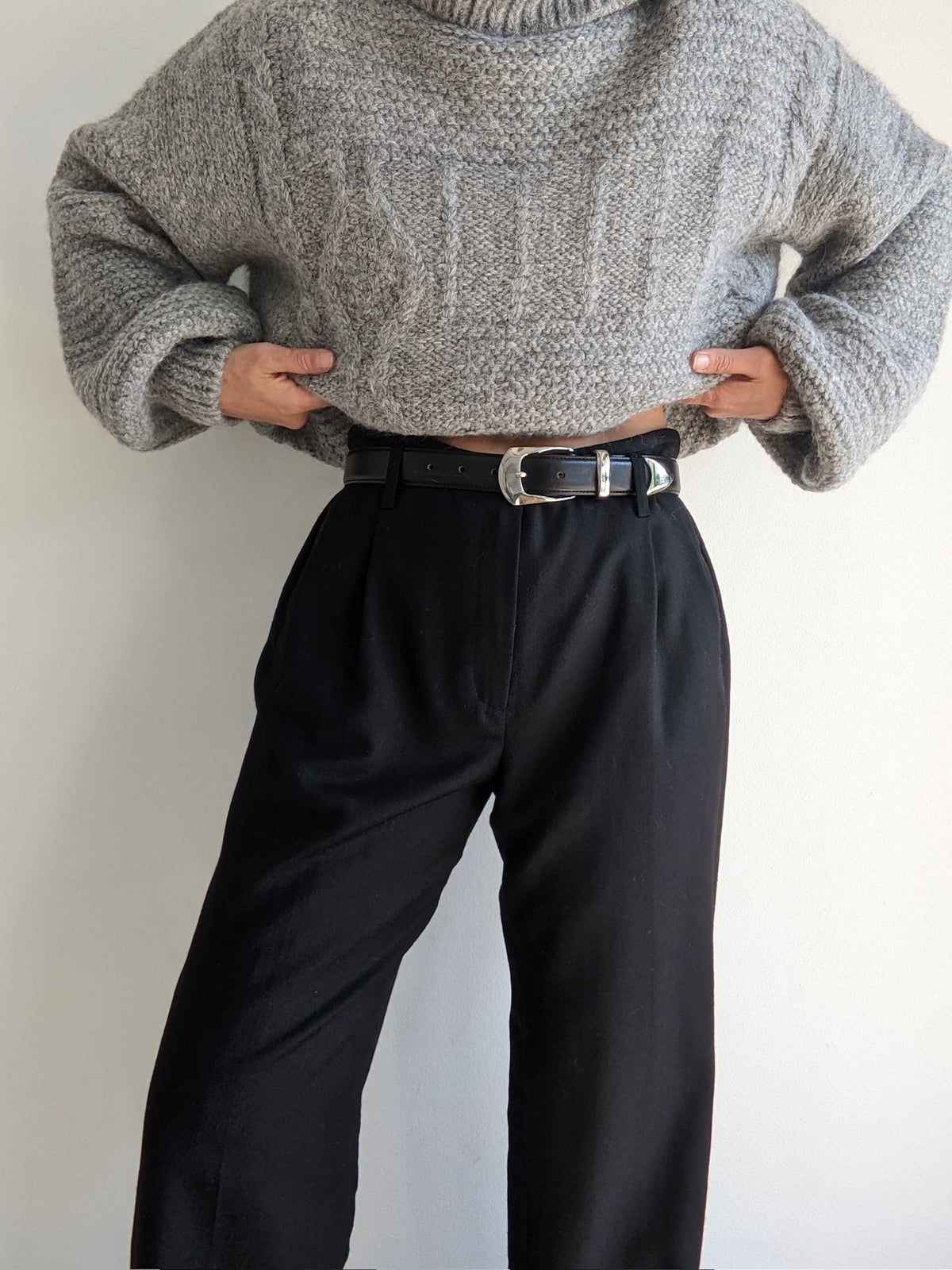 Vintage Onyx Wool Twill Trousers