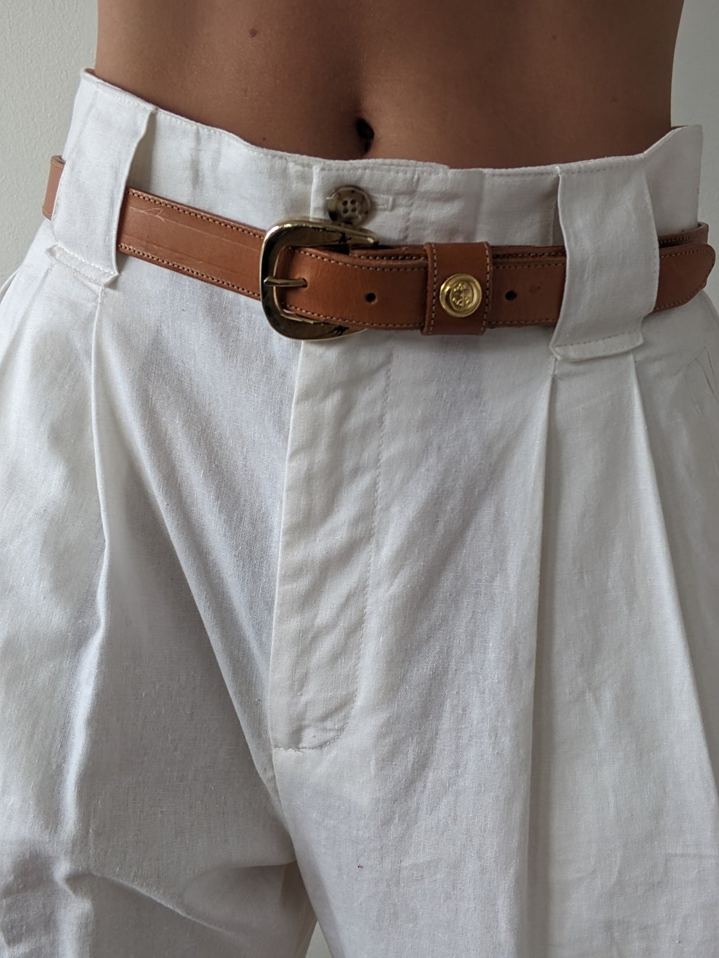 Vintage Leather & Anchor Pendant Belt