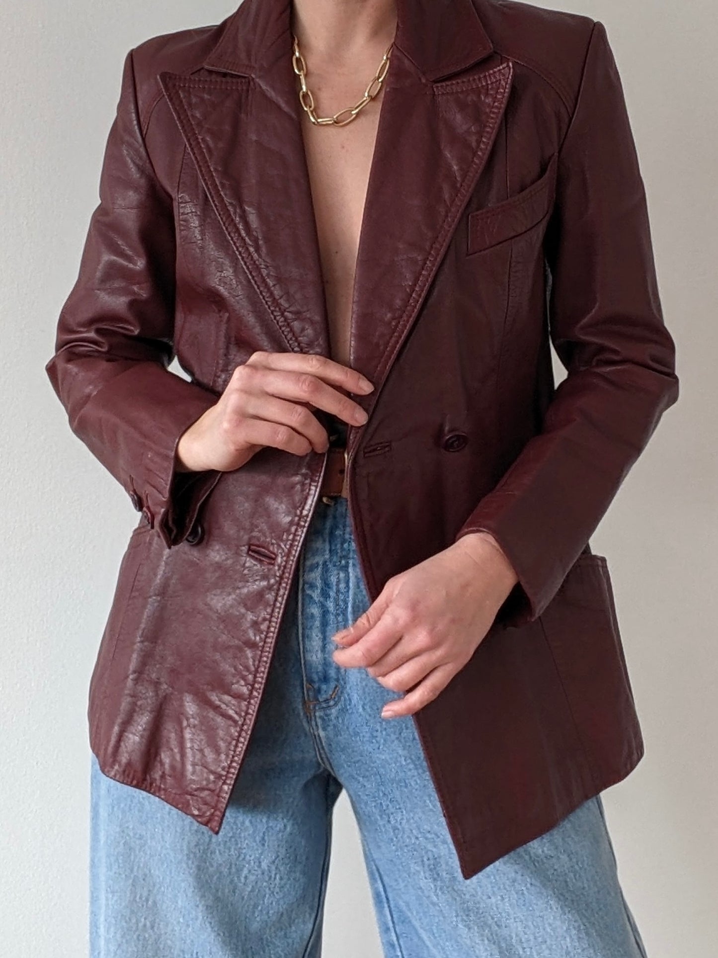 Favorite Vintage Etienne Aigner Merlot Leather Jacket