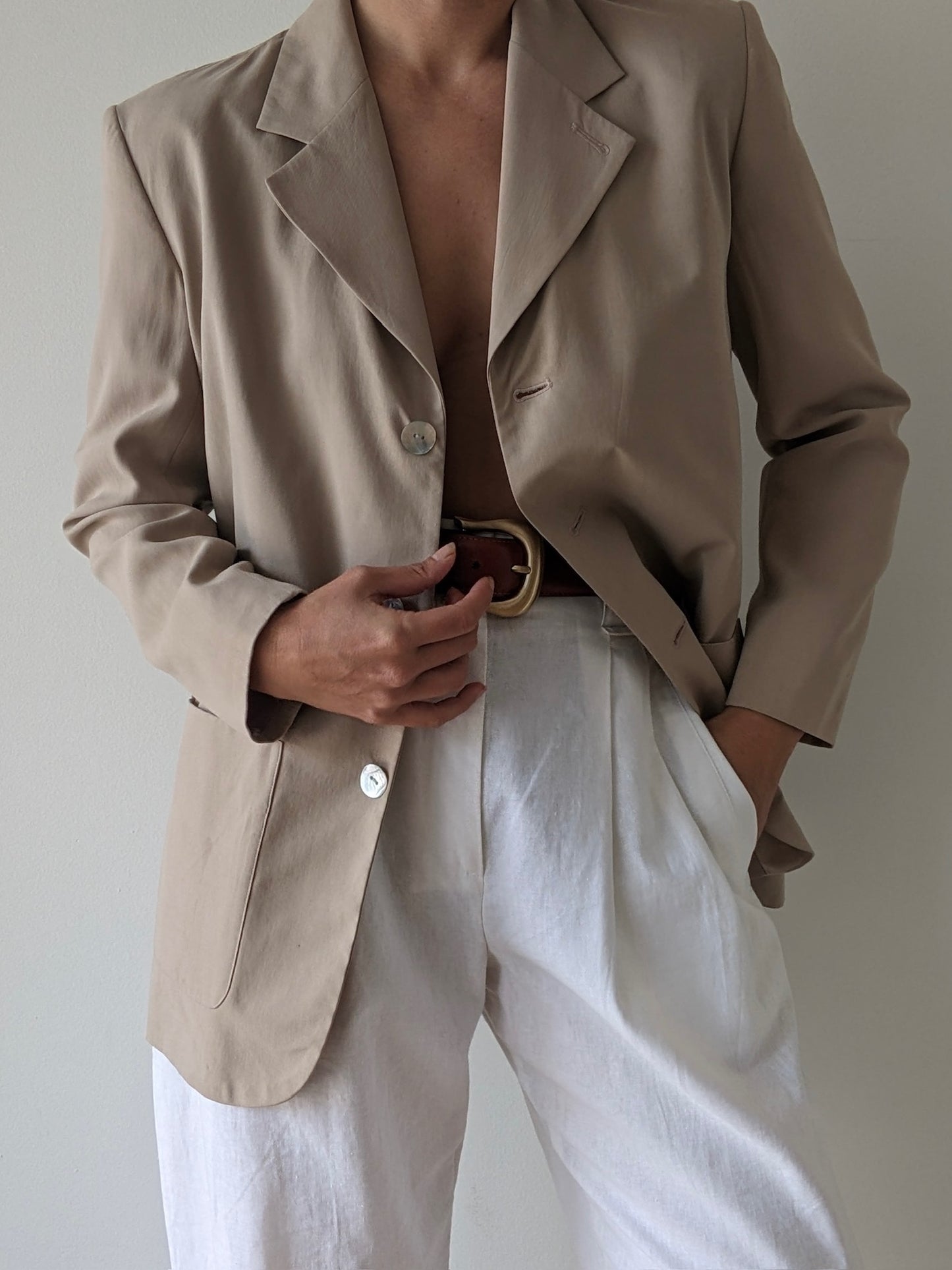 Vintage Biscotti Silk Blazer