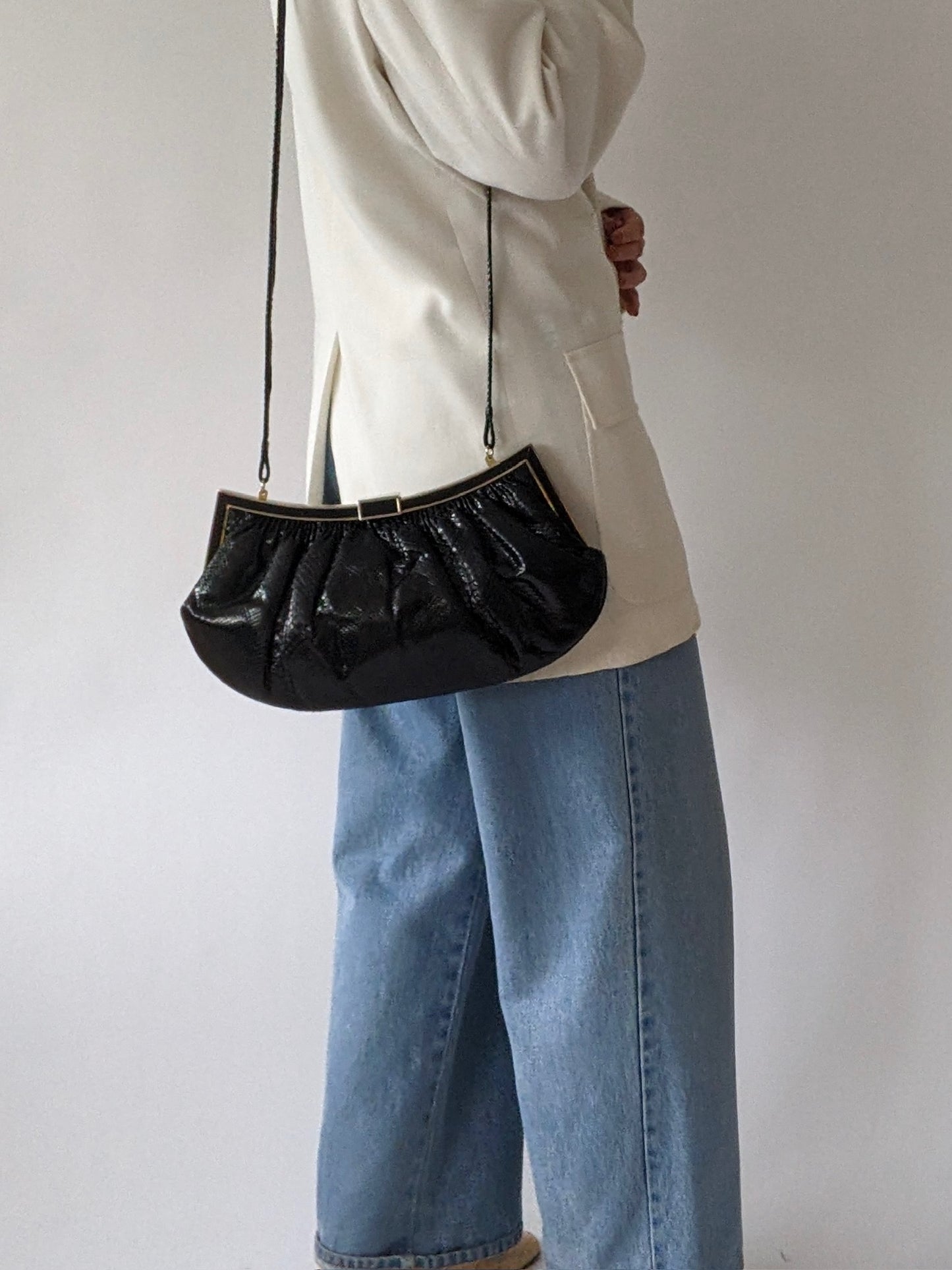 Incredible Vintage Caviar Snakeskin Leather Pouch Bag